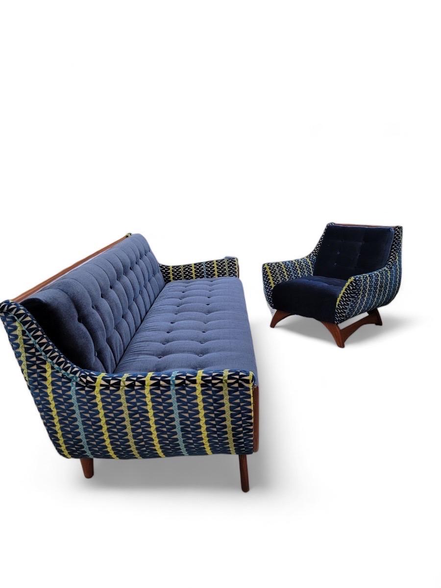 MCM Adrian Pearsall Stil Gondola Sofa & Clubsessel, neu gepolstert im Angebot 4