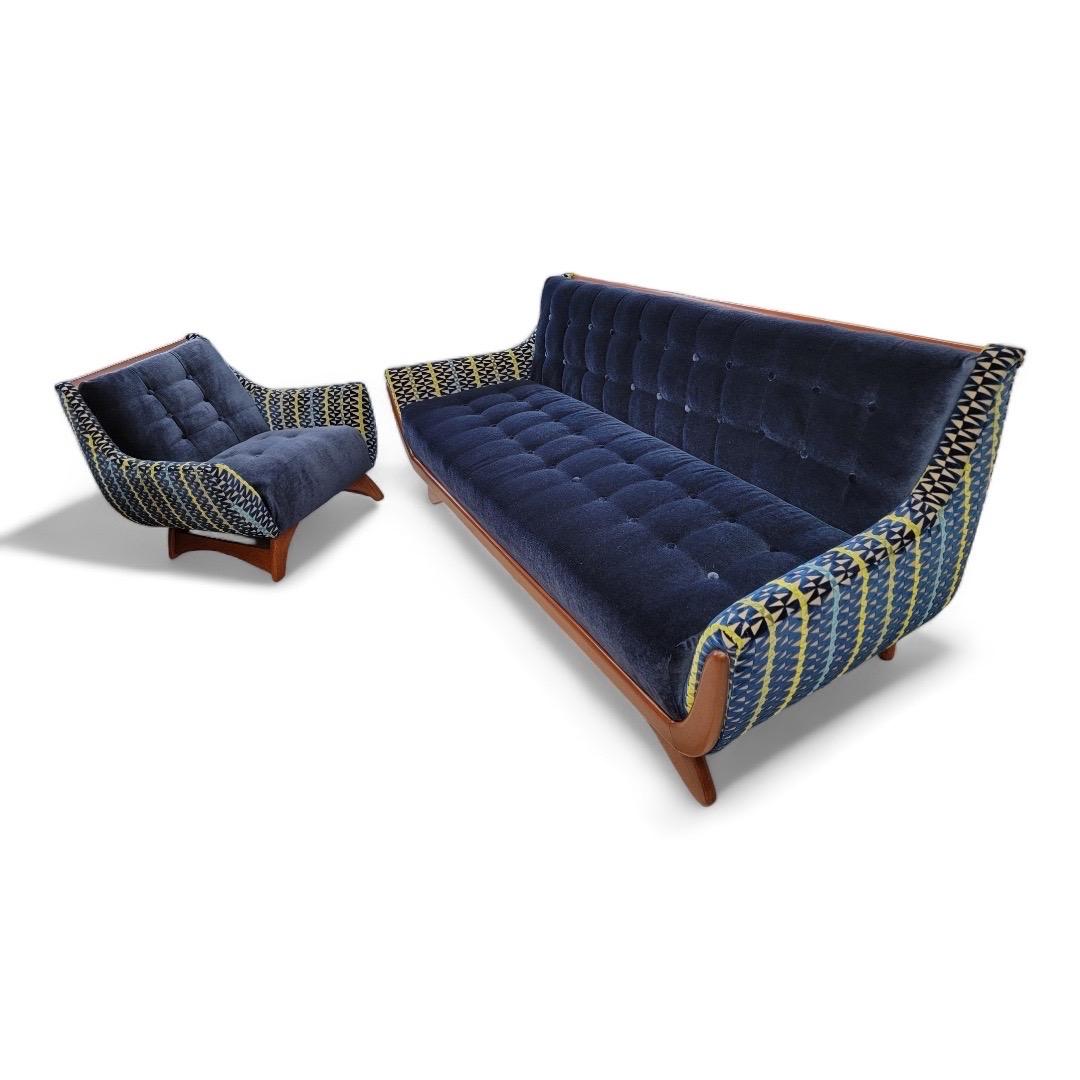 MCM Adrian Pearsall Stil Gondola Sofa & Clubsessel, neu gepolstert im Angebot 5