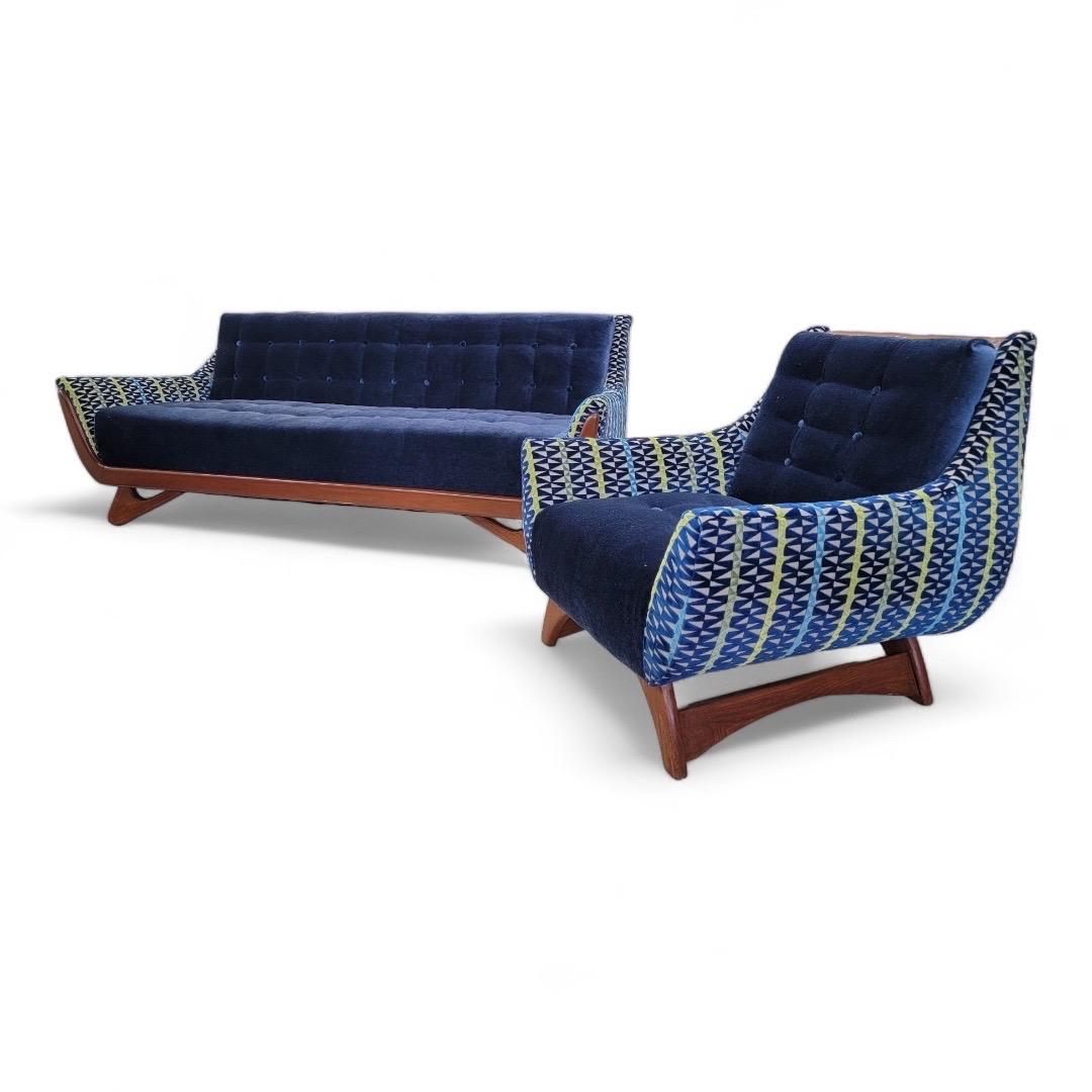 MCM Adrian Pearsall Stil Gondola Sofa & Clubsessel, neu gepolstert im Angebot 7