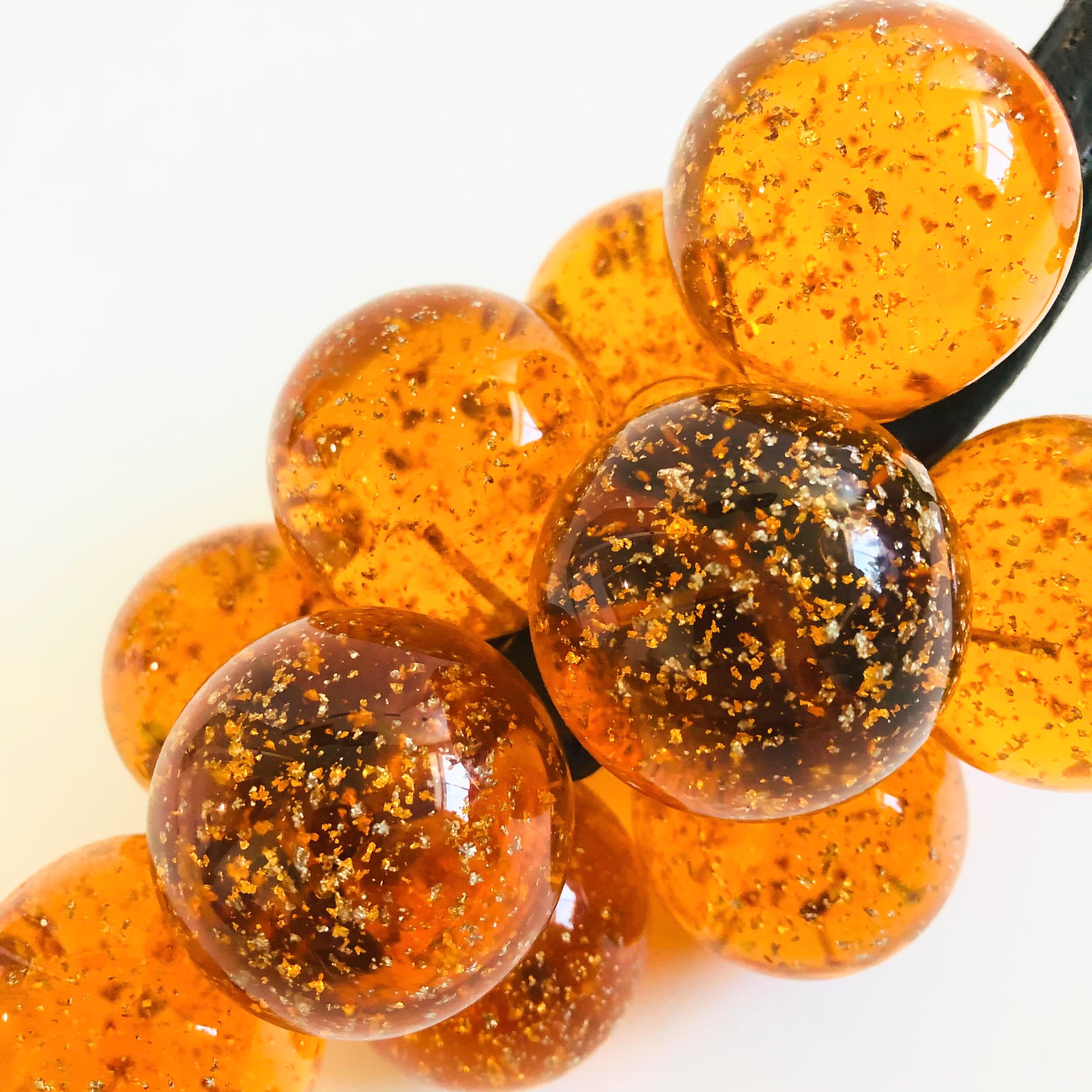 MCM Amber Lucite Grape Cluster In Good Condition In Fairfield, CA