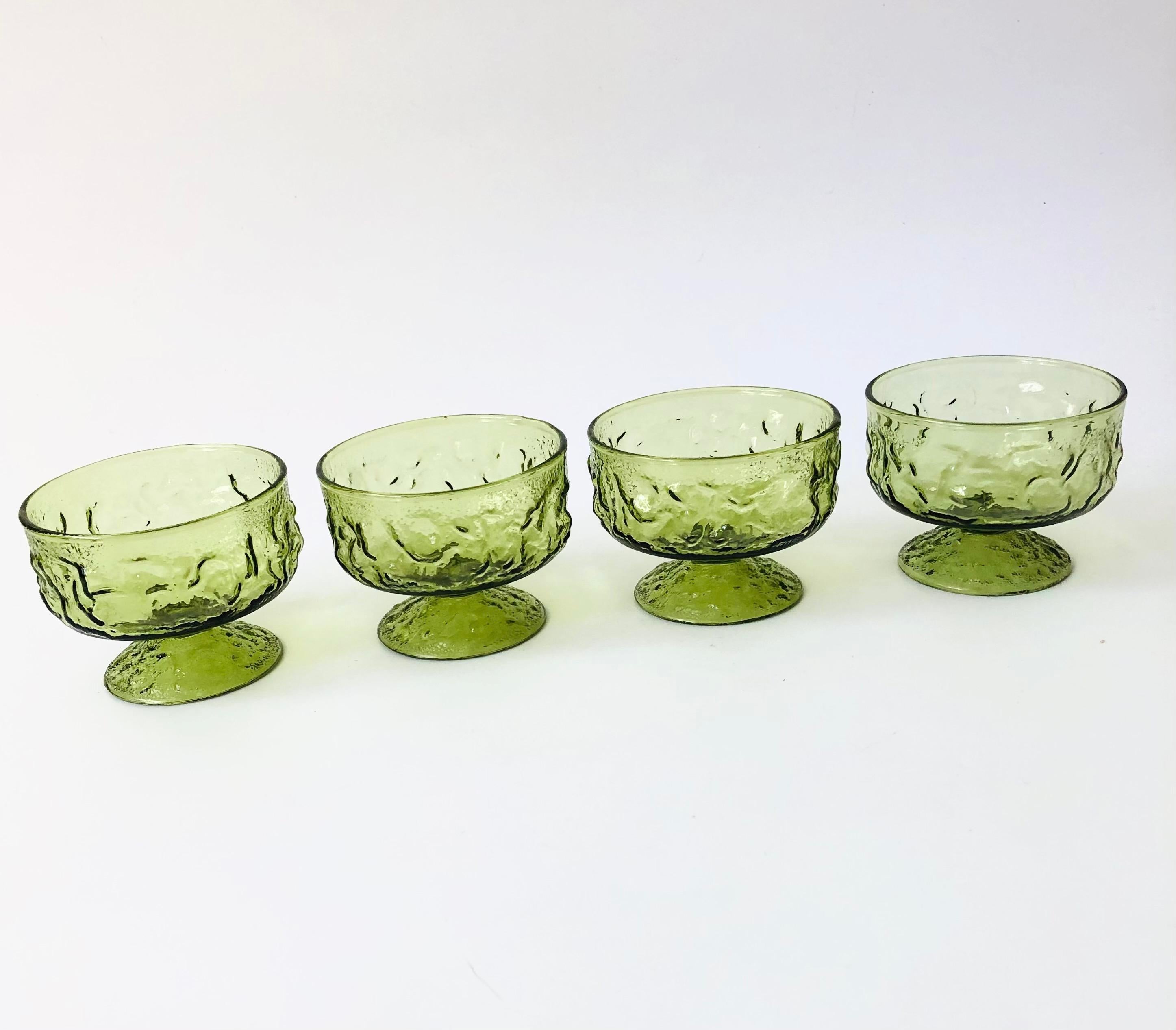 Mid-Century moderno Bicchieri coupé Greene & Greene di MCM Anchor Hocking - Set di 4 bicchieri in vendita