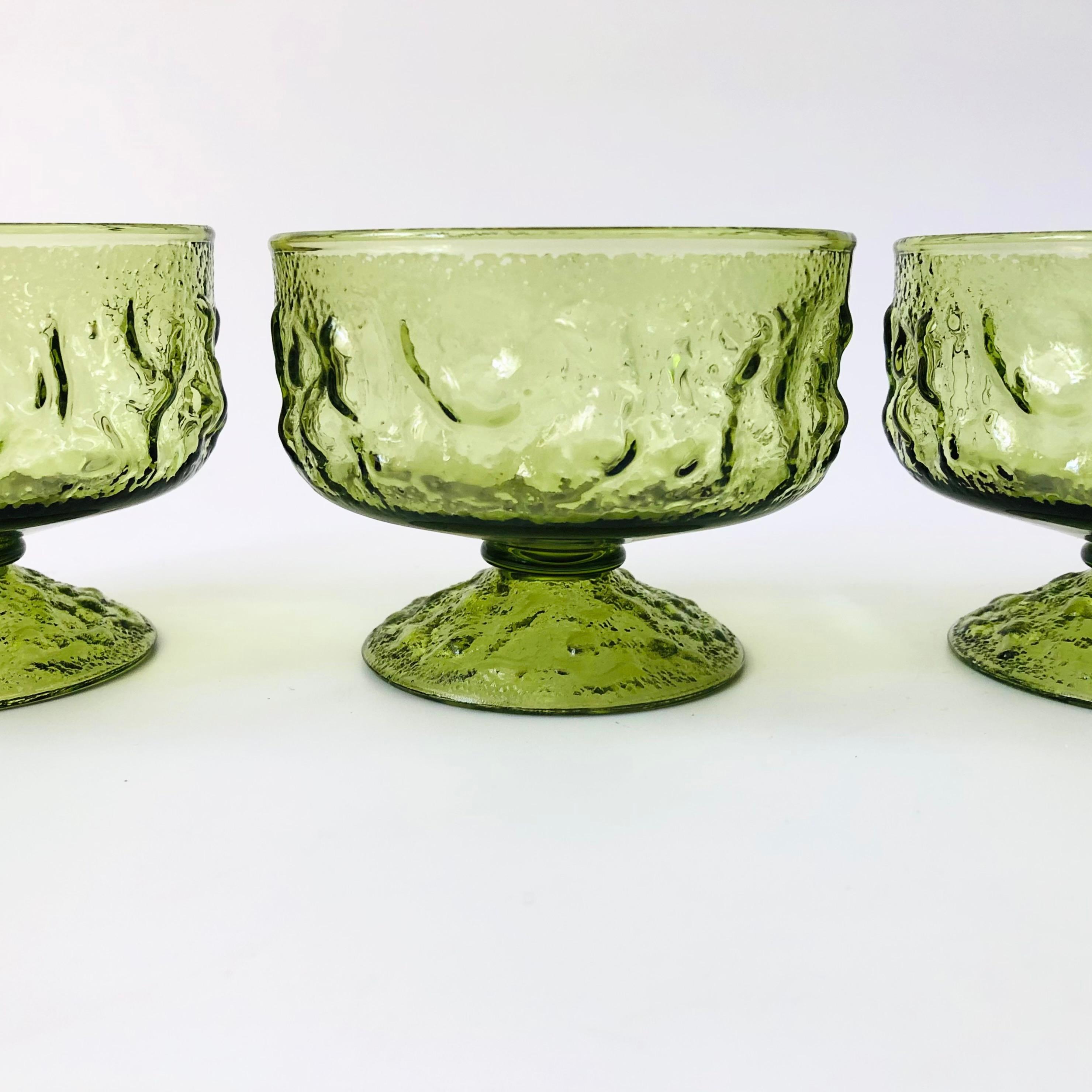 Bicchieri coupé Greene & Greene di MCM Anchor Hocking - Set di 4 bicchieri In condizioni buone in vendita a Fairfield, CA