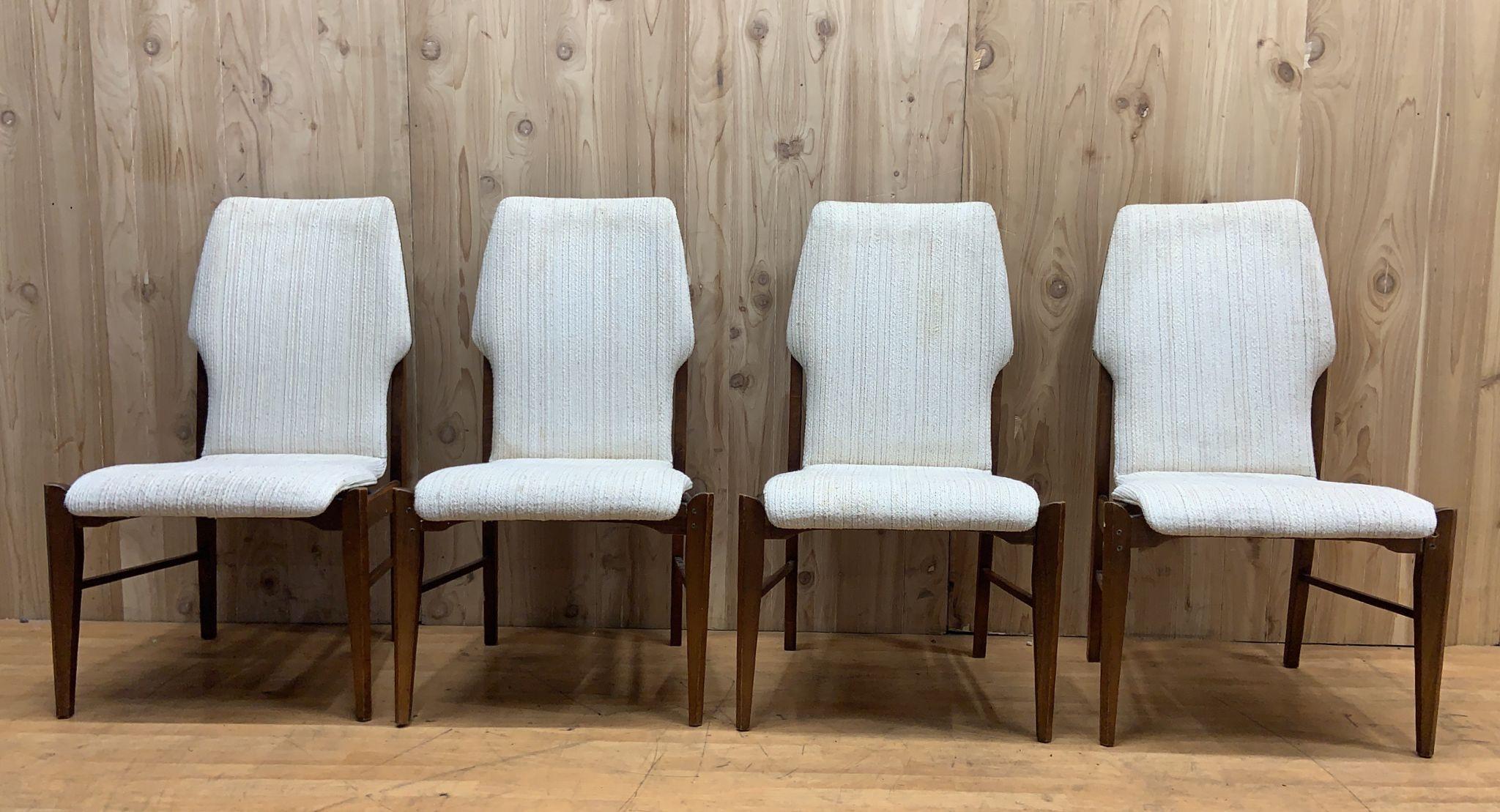 Mid Century Modern Arne Vodder for Lane Furniture Walnut High Back Dining Chairs - Set of 4

These walnut dining chairs from Lane Furniture were designed by Arne Vodder for the perfect addition to any mid century dining area. These 4 dining chairs