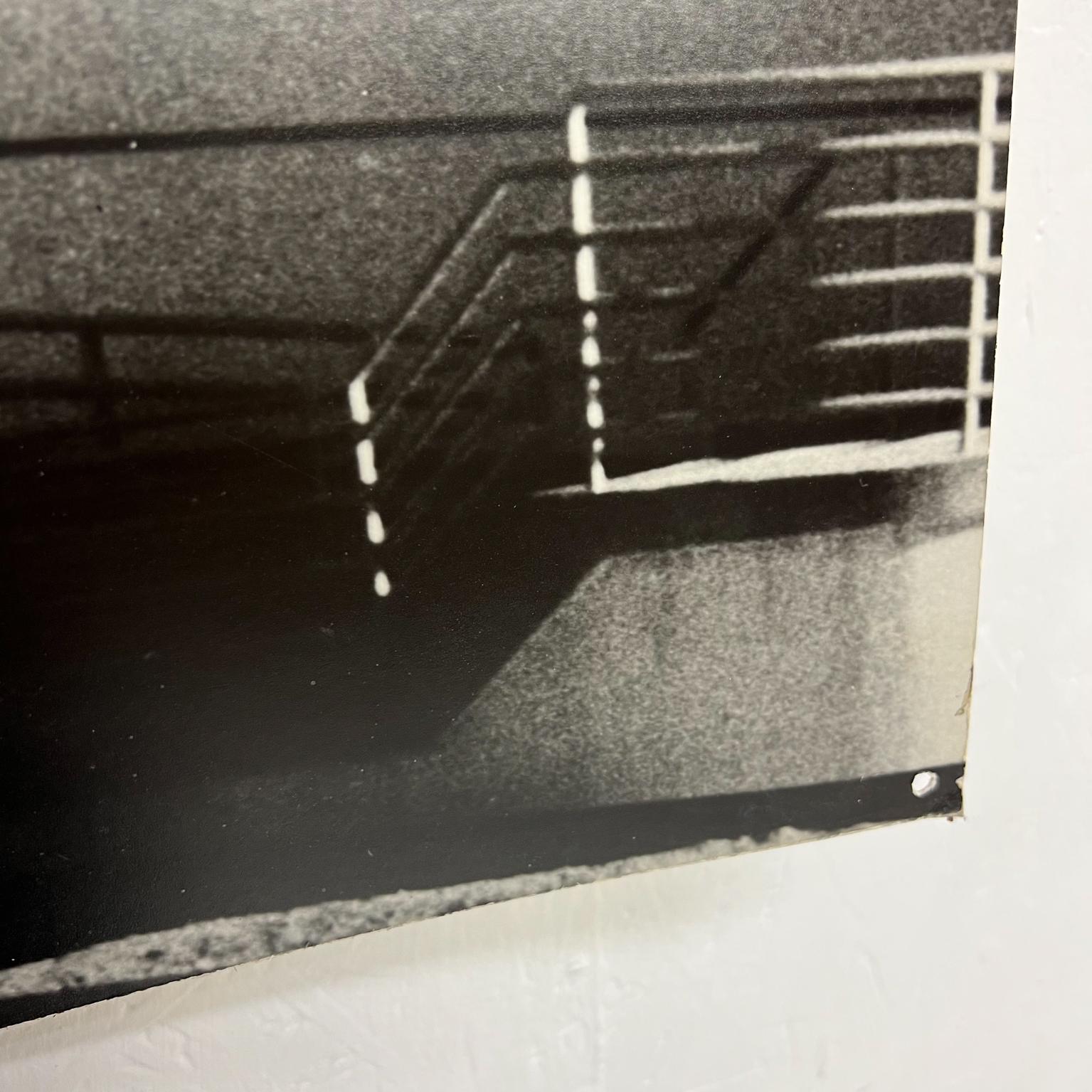 Paper MCM Art Old Photograph #5 Black & White Modern Building Rail