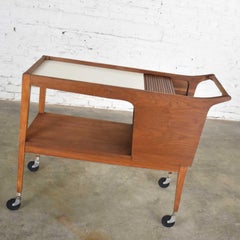 MCM Arthur Umanoff for Cavalier Dimension Group Rolling Server Bar Cart Walnut