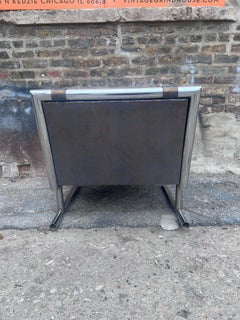 MCM Arthur Umanoff for Directional Chrome Sled Lounge Chair Newly Upholstered