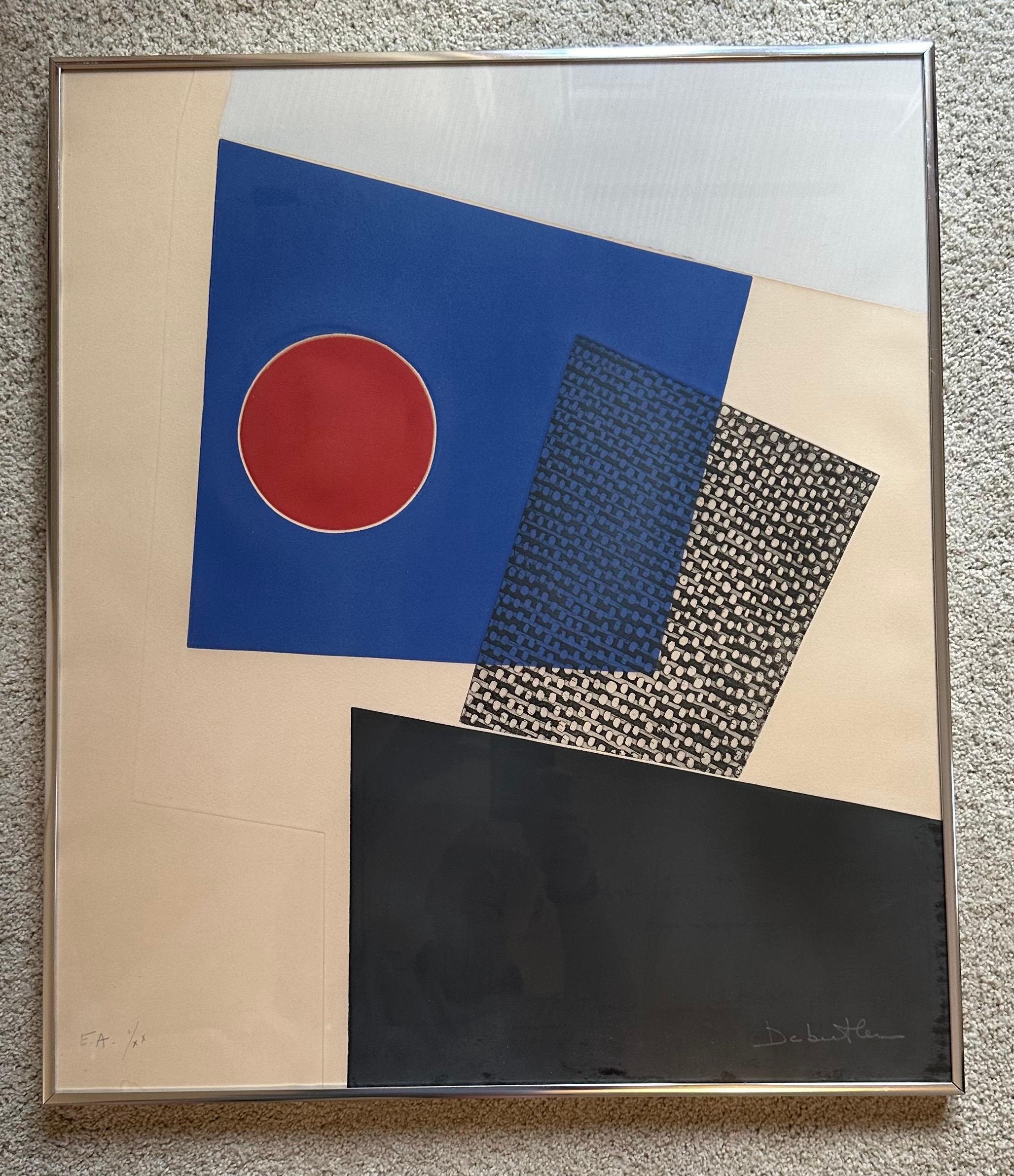 Lithographie abstraite de Jacqueline Debutler, épreuve d'artiste du MCM en vente 3
