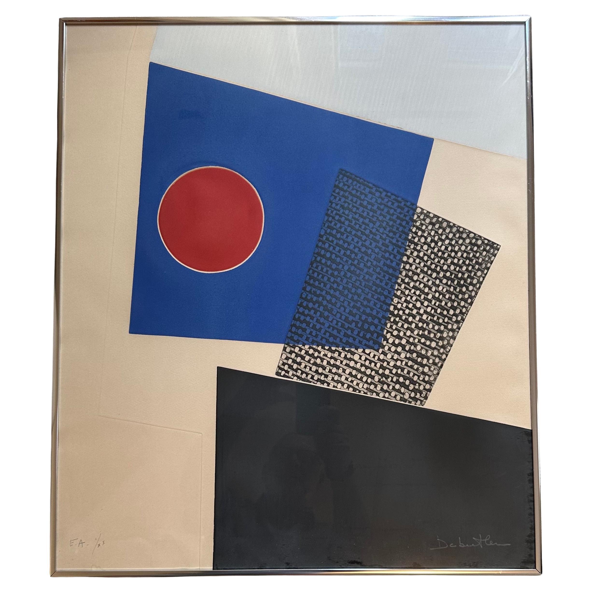 Lithographie abstraite de Jacqueline Debutler, épreuve d'artiste du MCM en vente 7