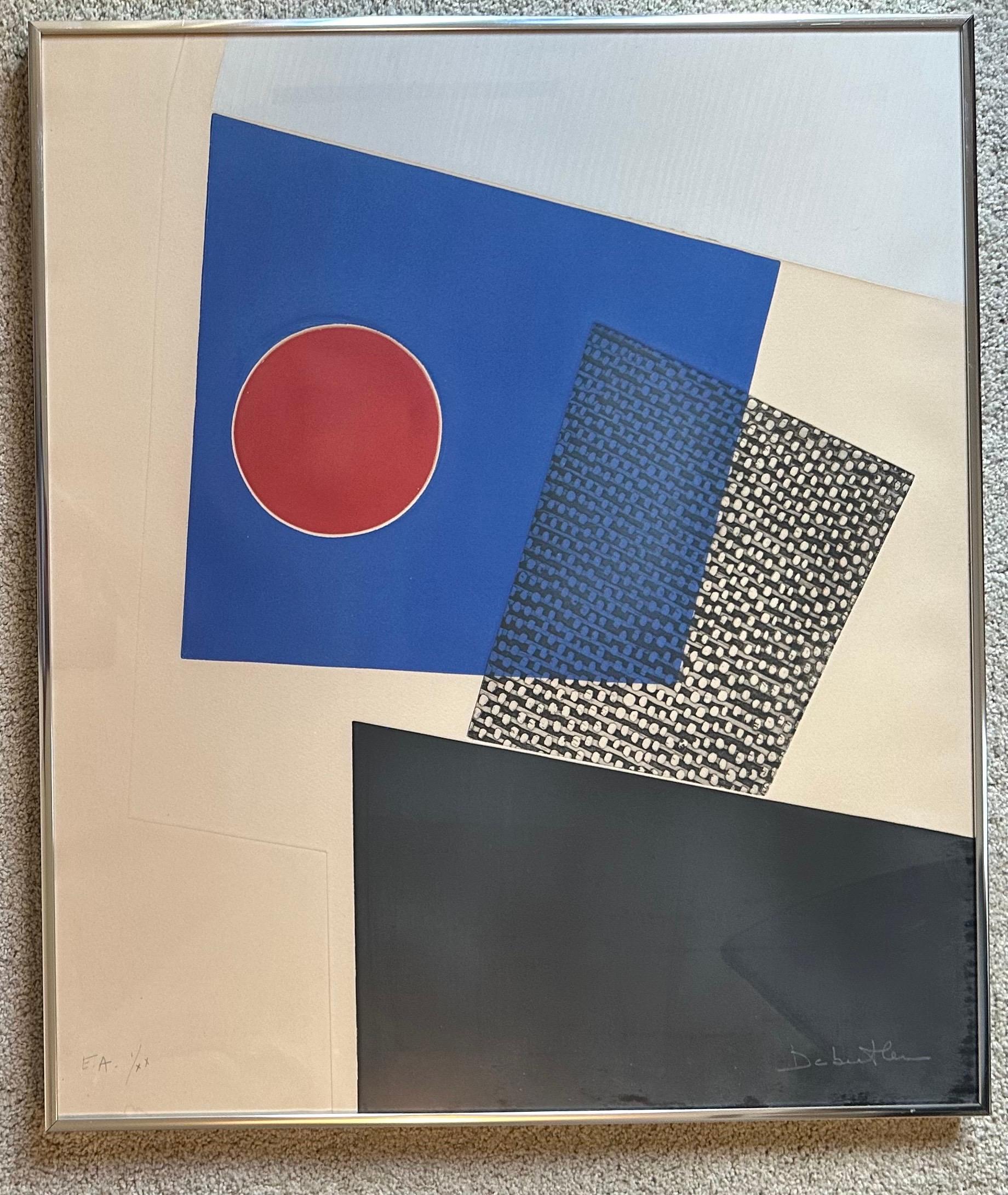 Mid-Century Modern Lithographie abstraite de Jacqueline Debutler, épreuve d'artiste du MCM en vente