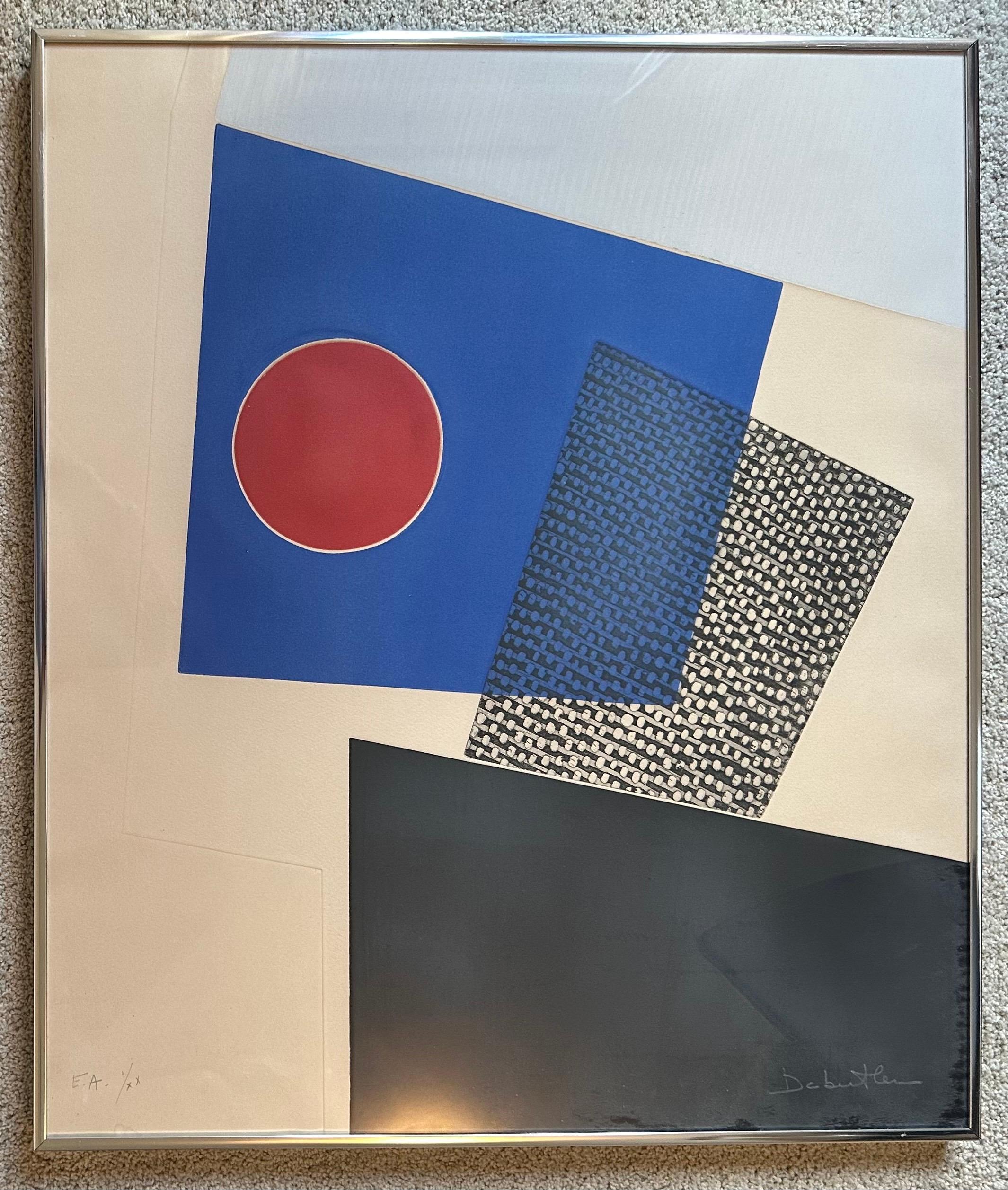 Américain Lithographie abstraite de Jacqueline Debutler, épreuve d'artiste du MCM en vente