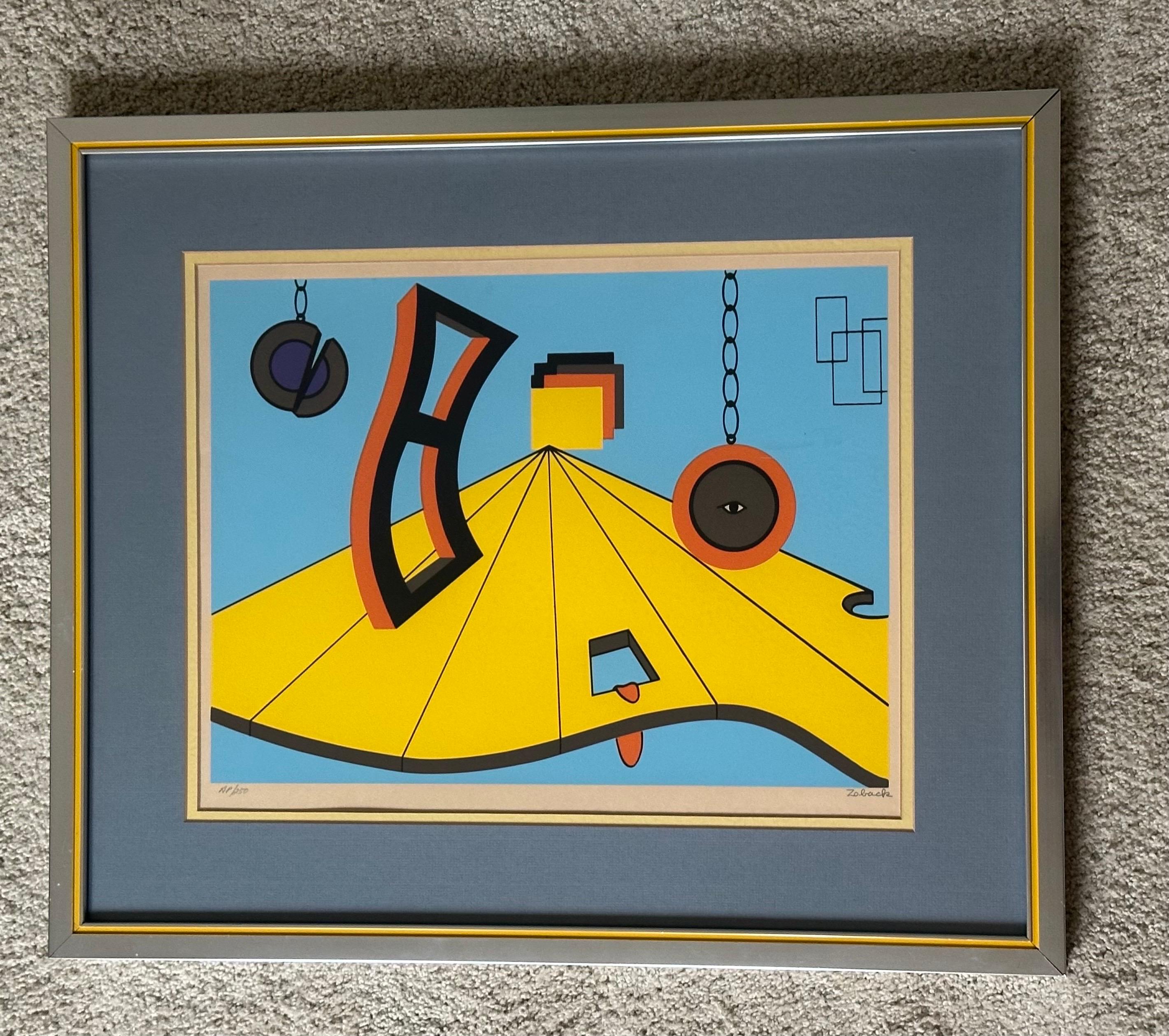 MCM Artist's Proof Surreale Abstrakte Lithographie von Sonny Zoback im Angebot 3