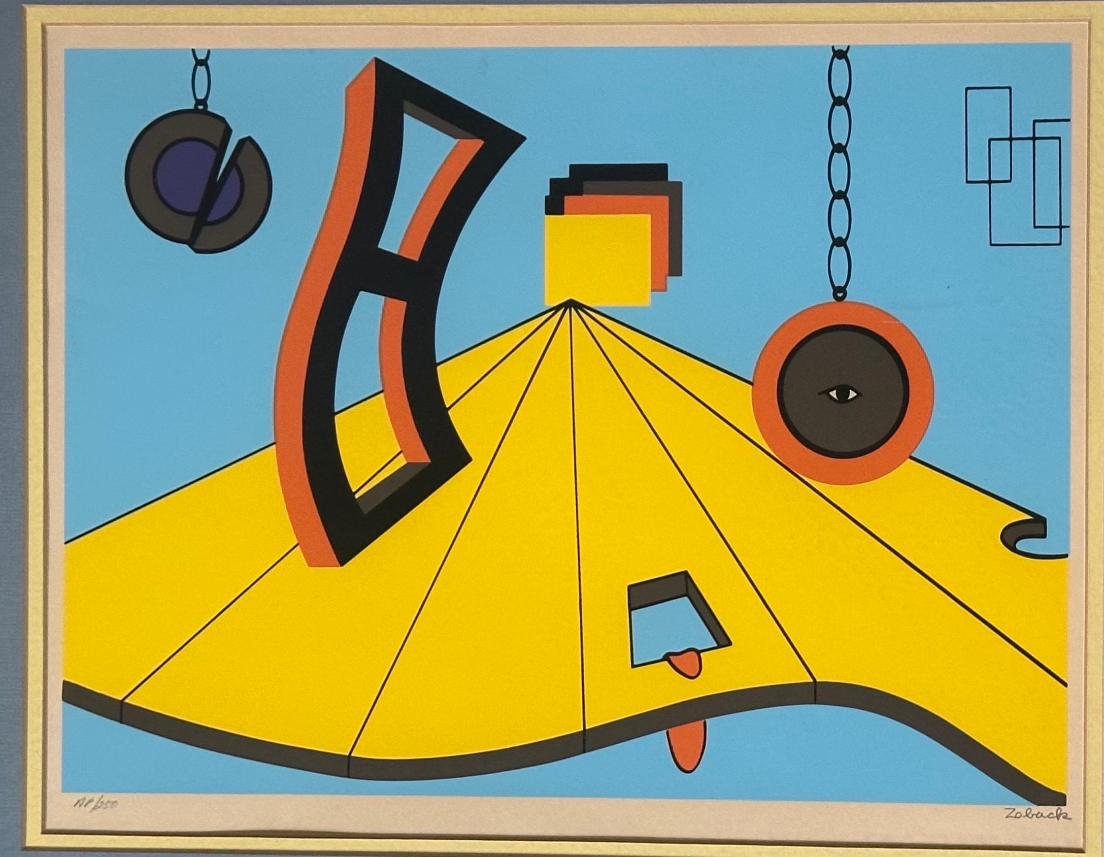 MCM Artist's Proof Surreale Abstrakte Lithographie von Sonny Zoback im Angebot 4