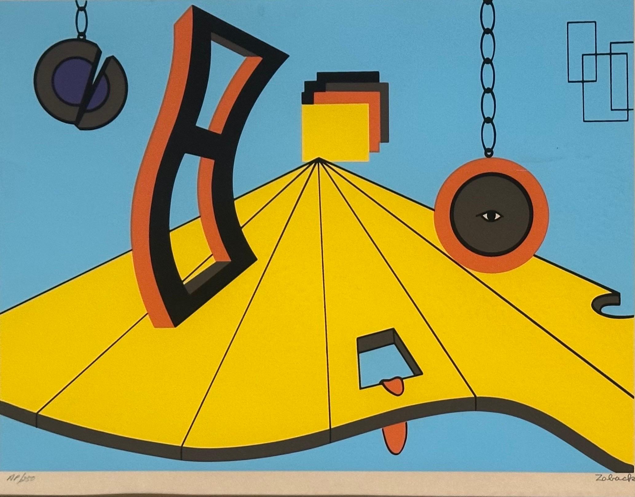 MCM Artist's Proof Surreale Abstrakte Lithographie von Sonny Zoback im Angebot 5