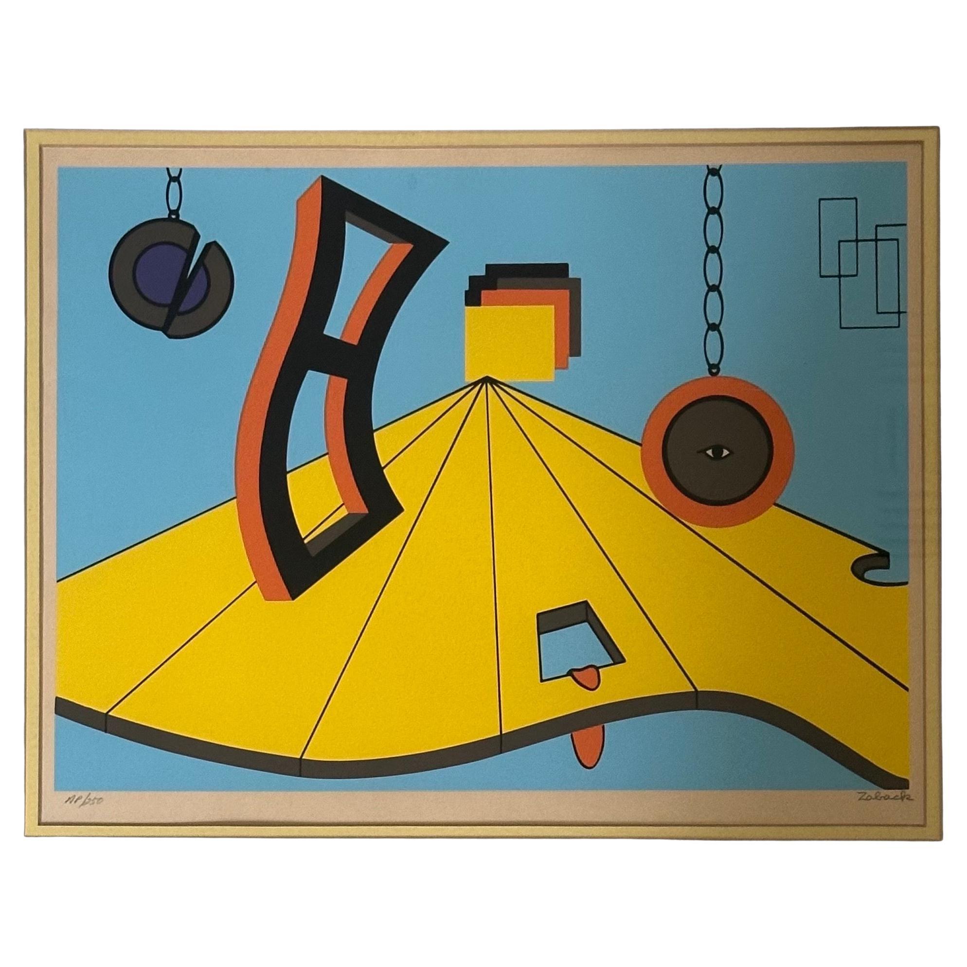 MCM Artist's Proof Surreale Abstrakte Lithographie von Sonny Zoback (Moderne der Mitte des Jahrhunderts) im Angebot