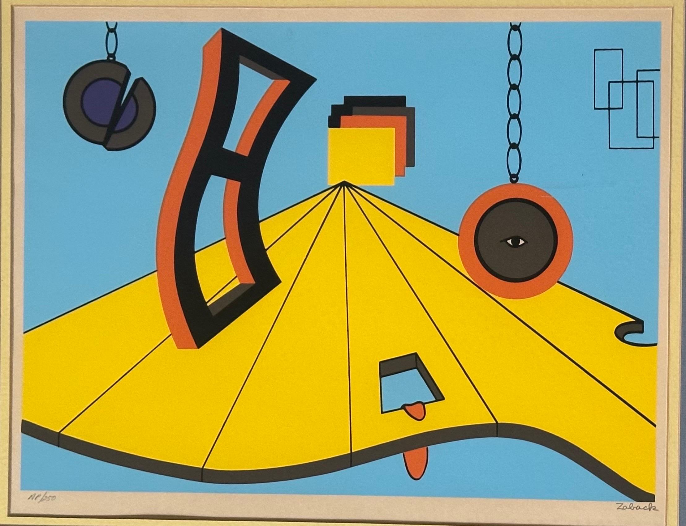 MCM Artist
s Proof Surreale Abstrakte Lithographie von Sonny Zoback im Angebot