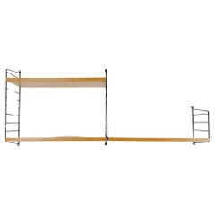MCM Ash shelving system - consists of Black lacquered metal ladders, from string