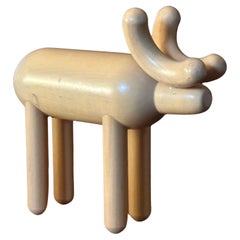 MCM Ash Wood Moose / Reindeer Sculpture by Kaija Aarikka