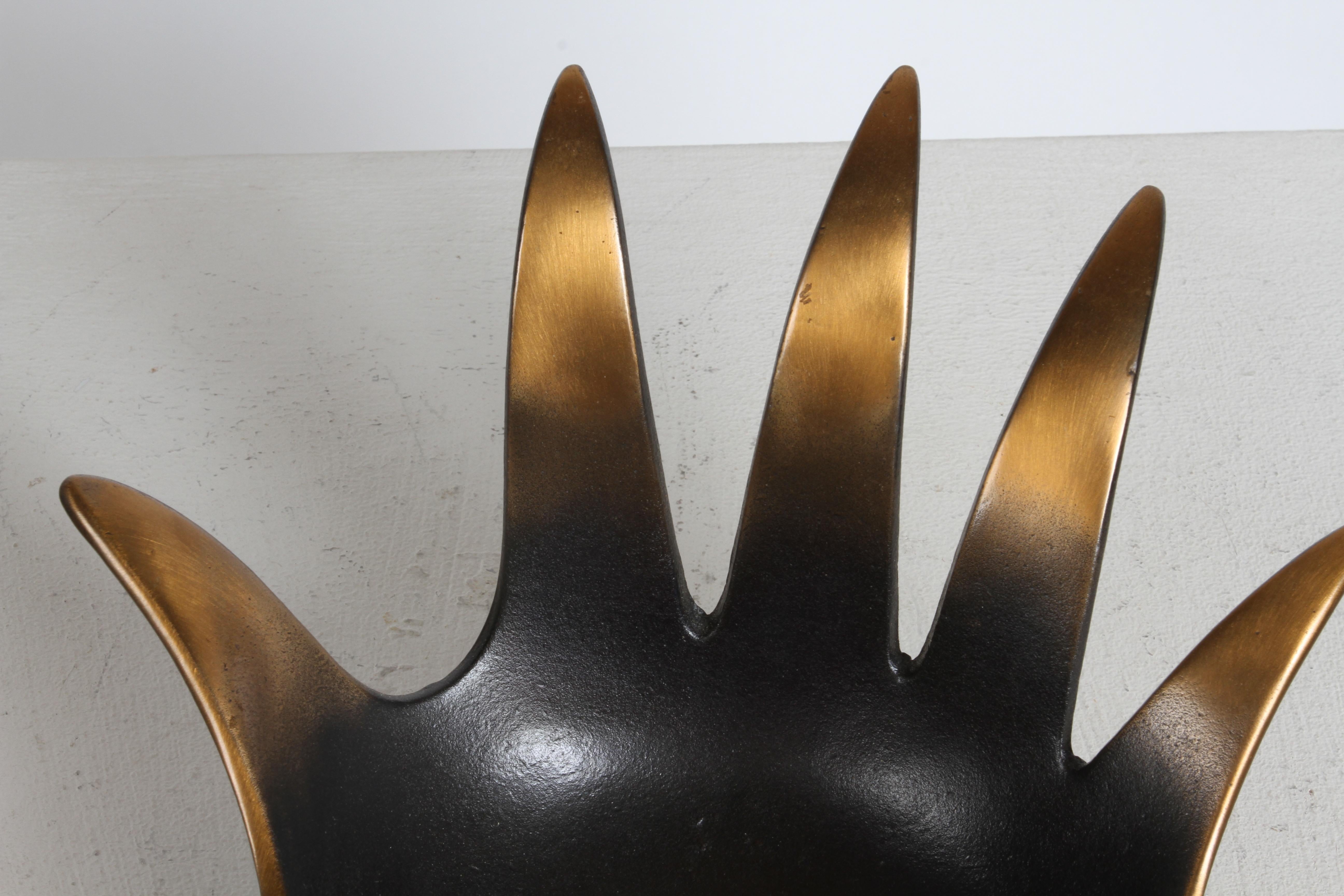 MCM Austria Walter Bosse for Herta Baller Large Black & Bronze Hand-Shaped Bowl  For Sale 5
