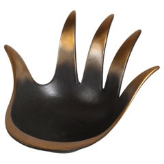 MCM Austria Walter Bosse for Herta Baller Large Black & Bronze Hand-Shaped Bowl