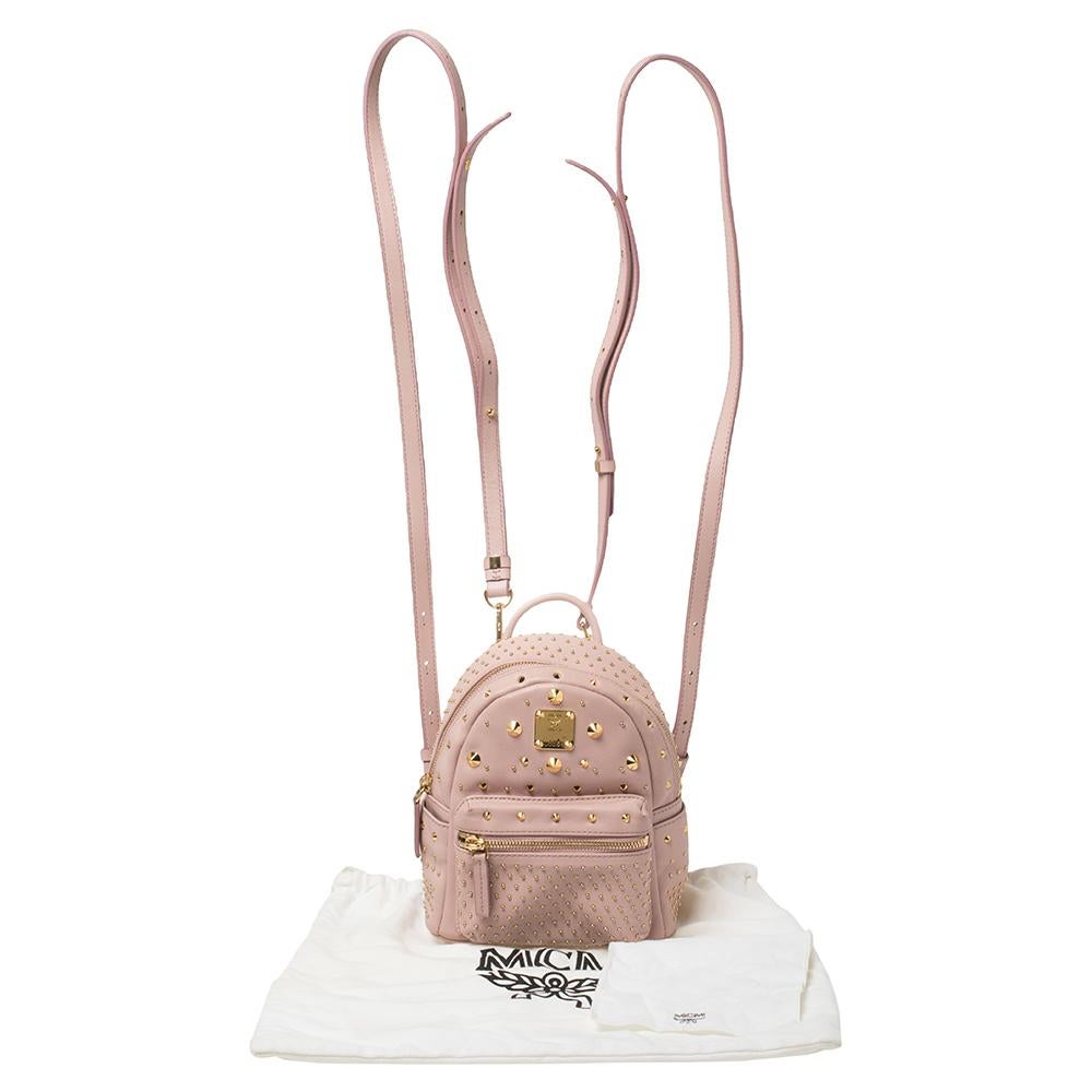 MCM Baby Pink Leder X Mini Nieten Stark-Bebe Boo Rucksack 5