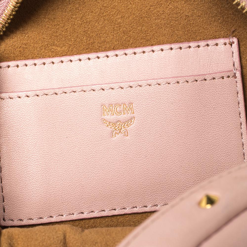 Women's MCM Baby Pink Leather X Mini Studded Stark-Bebe Boo Backpack