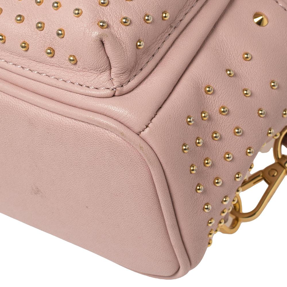 MCM Baby Pink Leather X Mini Studded Stark-Bebe Boo Backpack 1