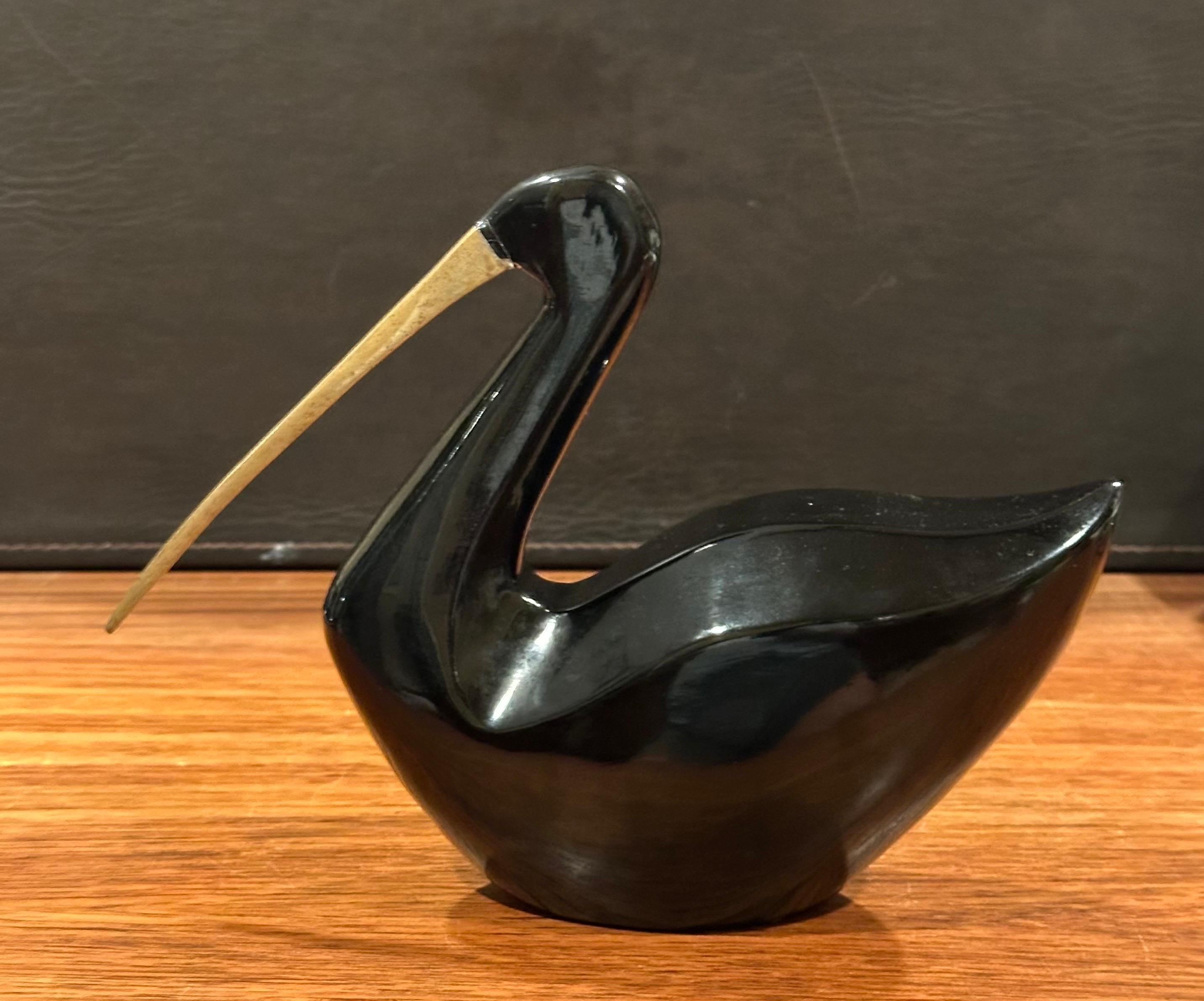 MCM Bakelite Black Bird with Brass Beak by Rosenthal Netter For Sale 2