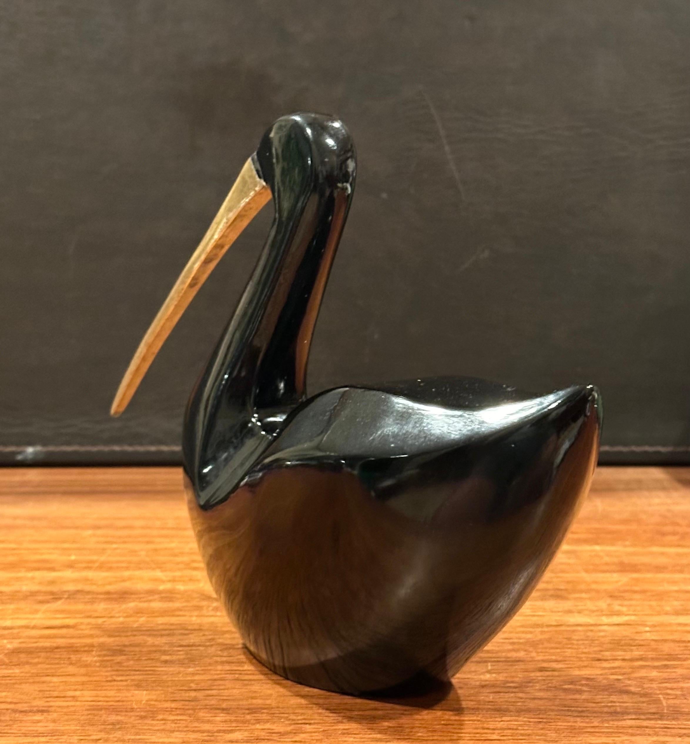 MCM Bakelite Black Bird with Brass Beak by Rosenthal Netter For Sale 3