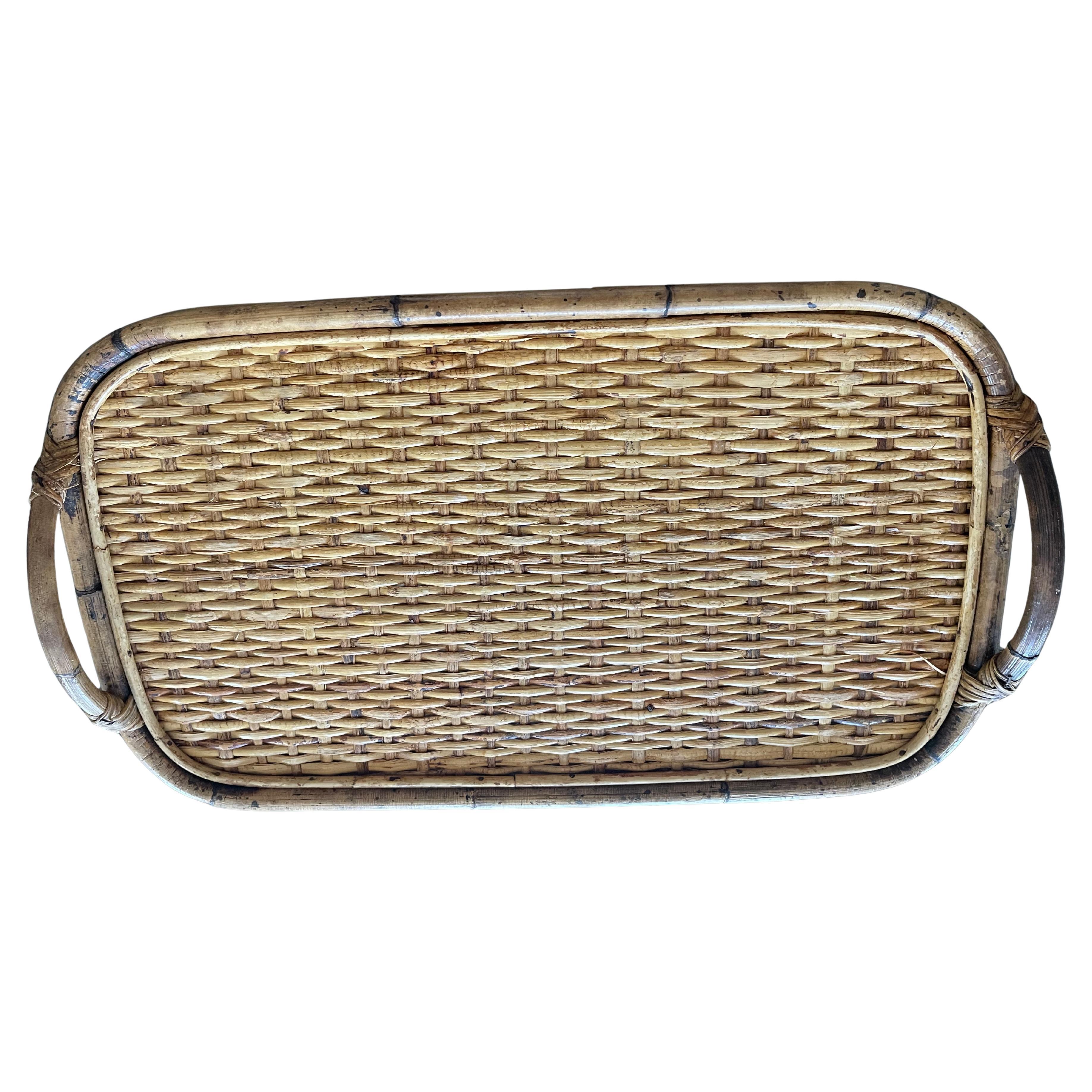 MCM Bamboo Tray w Handles