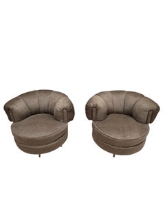 MCM Barrel Back Lounge Chairs Newly Reupholstered – Pair