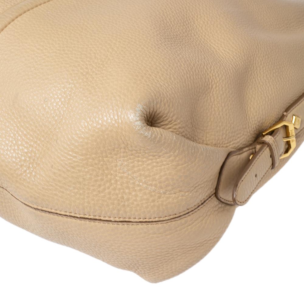 MCM Beige Lederhobo aus Leder 3
