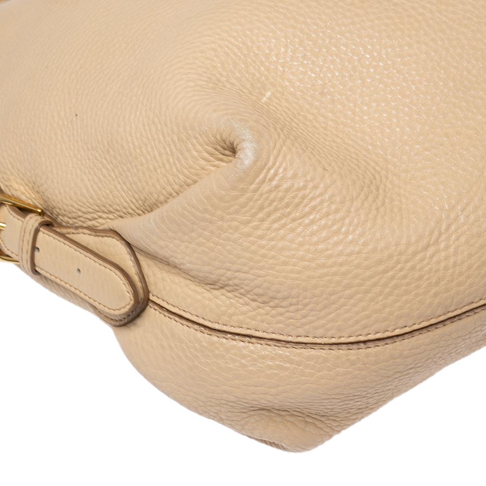 MCM Beige Lederhobo aus Leder 1