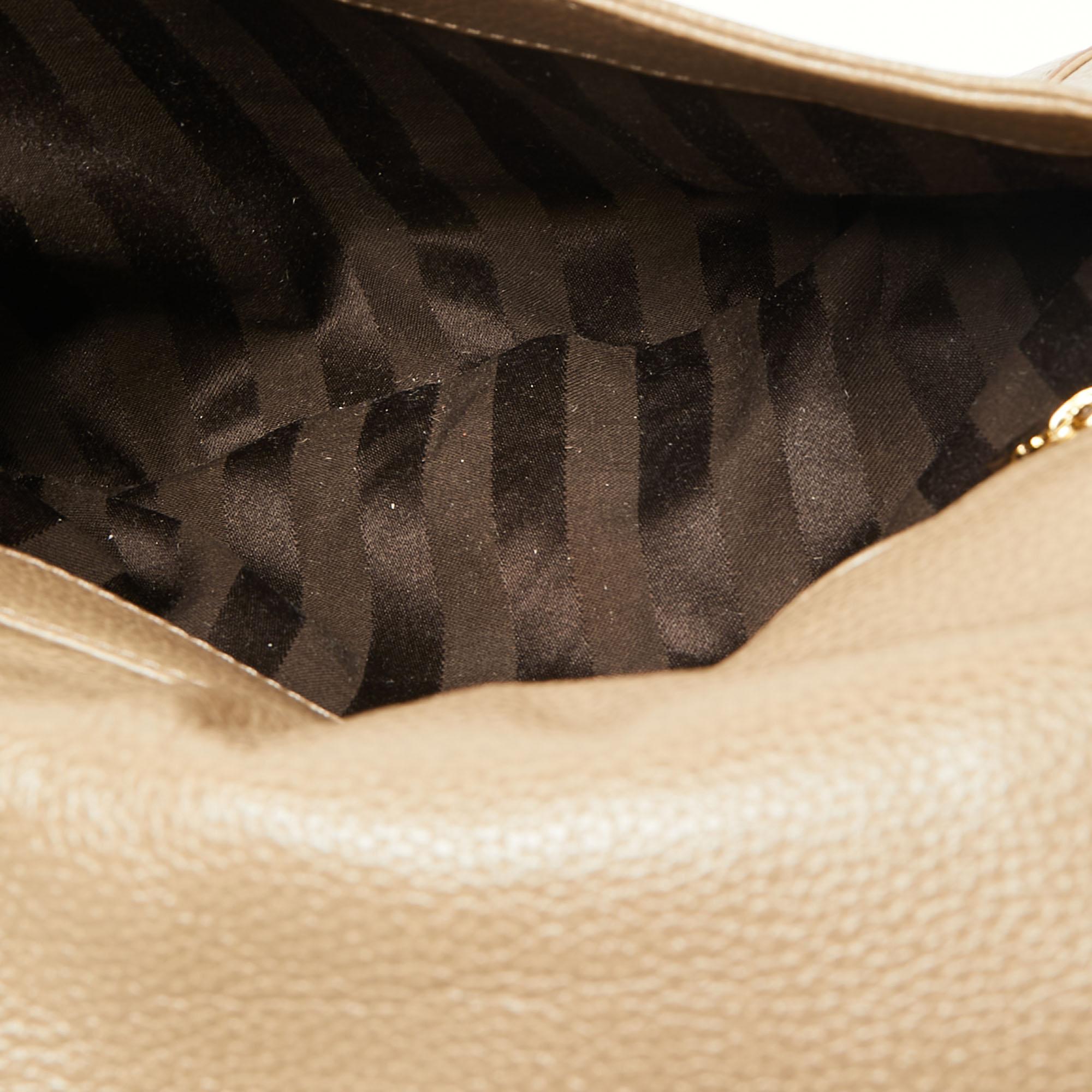 MCM Beige Leather Studded Flap Shoulder Bag 1