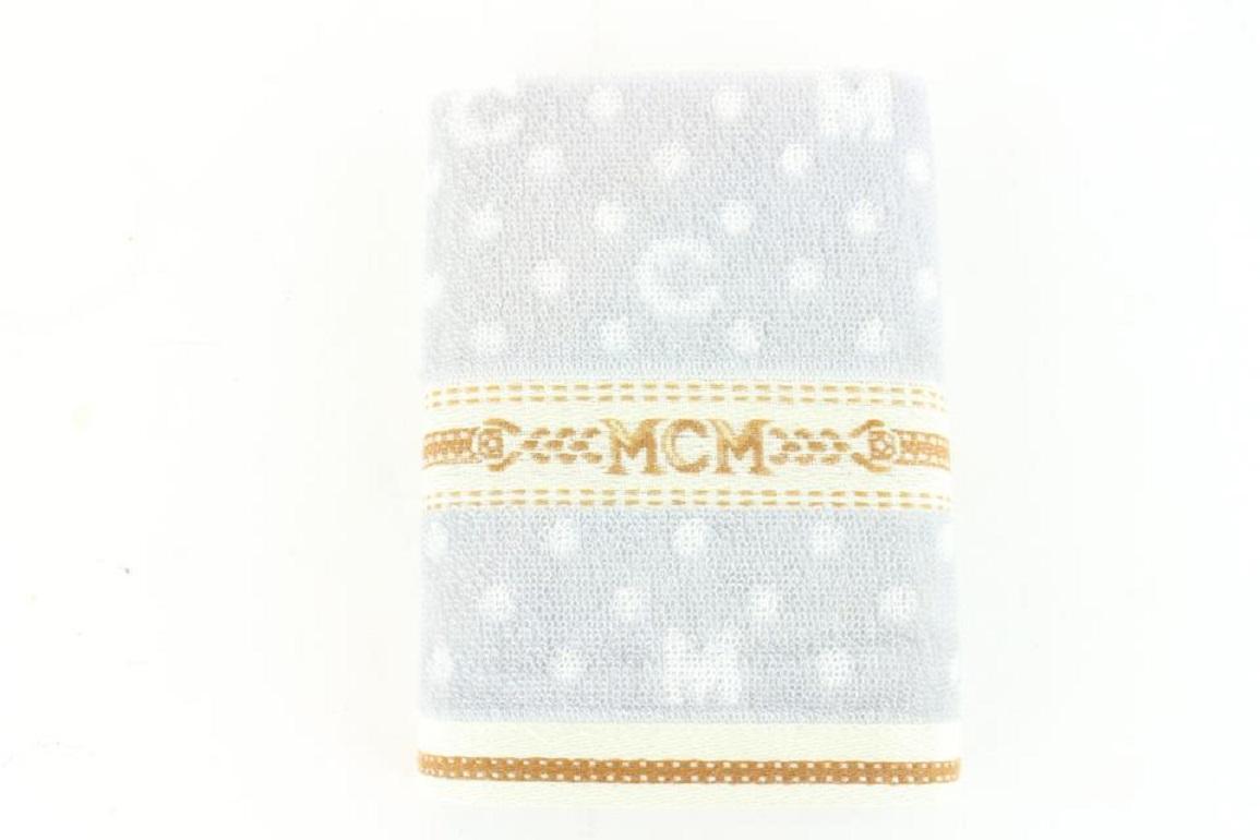 MCM Beige Legere Logo Towel Set 12mcz1126 Scarf/Wrap For Sale 2