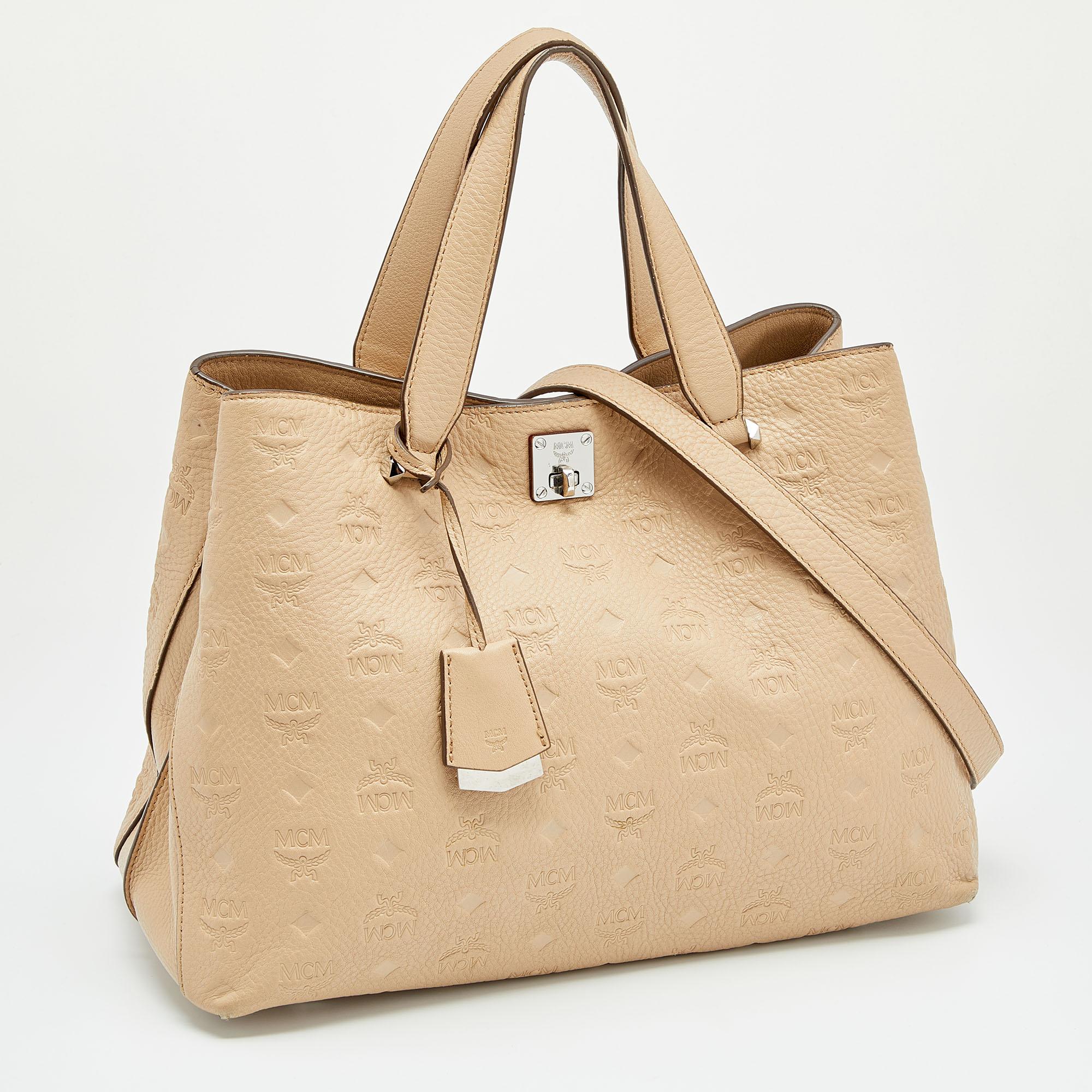 monogrammed leather tote