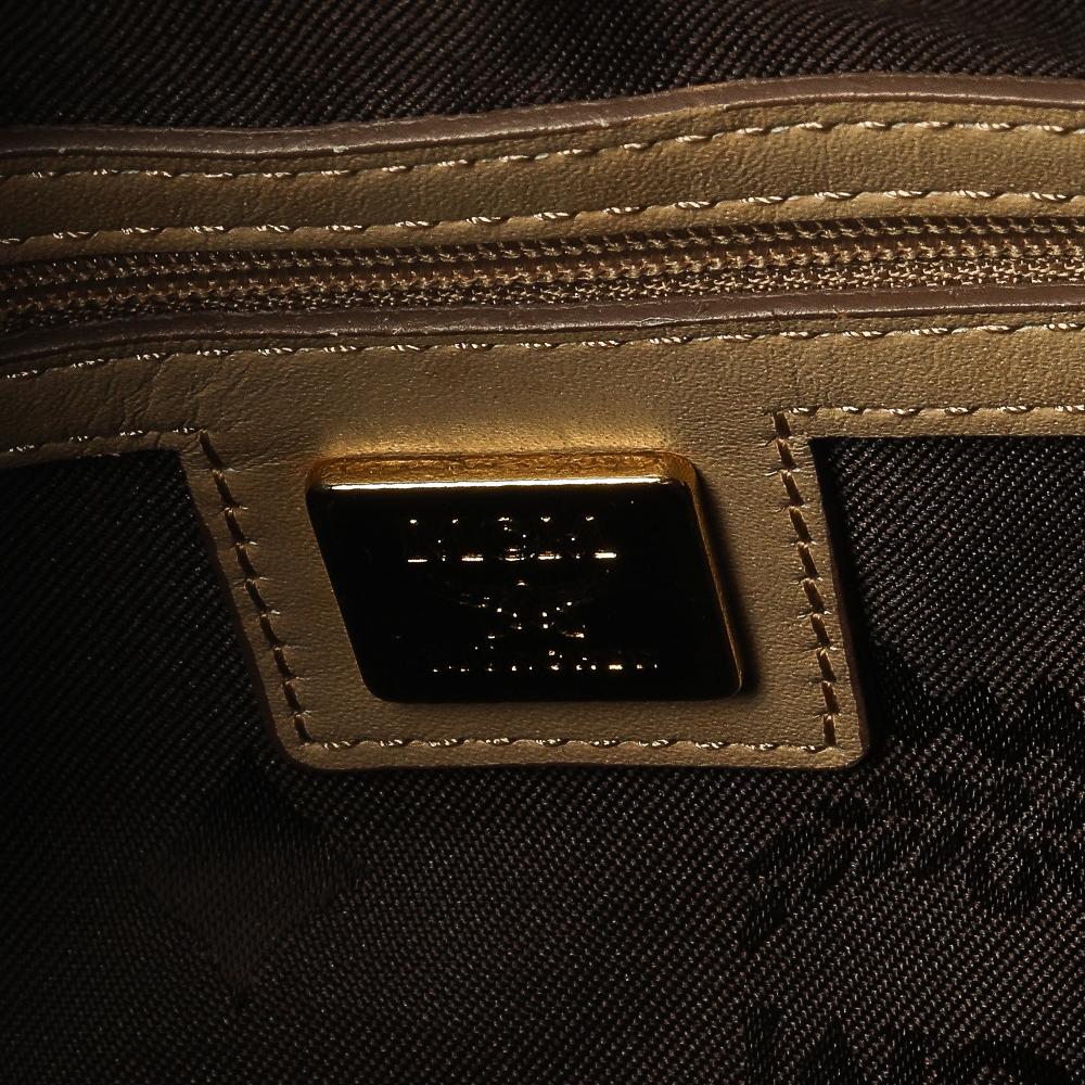 MCM Beige Visetos beschichtetes Segeltuch und Leder Essential Hobo 4