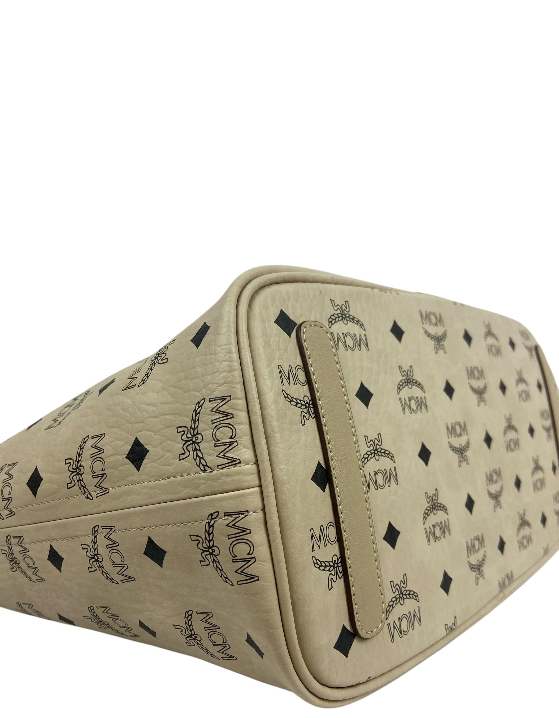 MCM Beige Visetos Medium Liz Shopper Tote Bag. en venta 1