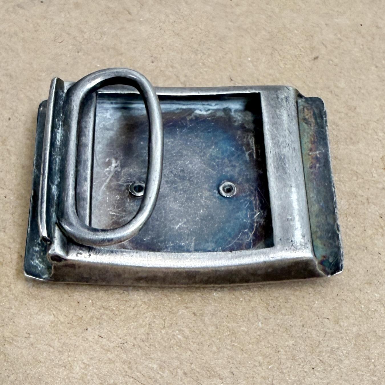 20th Century Modernist Brutalist Silver Belt Buckle Style Spratling For Sale