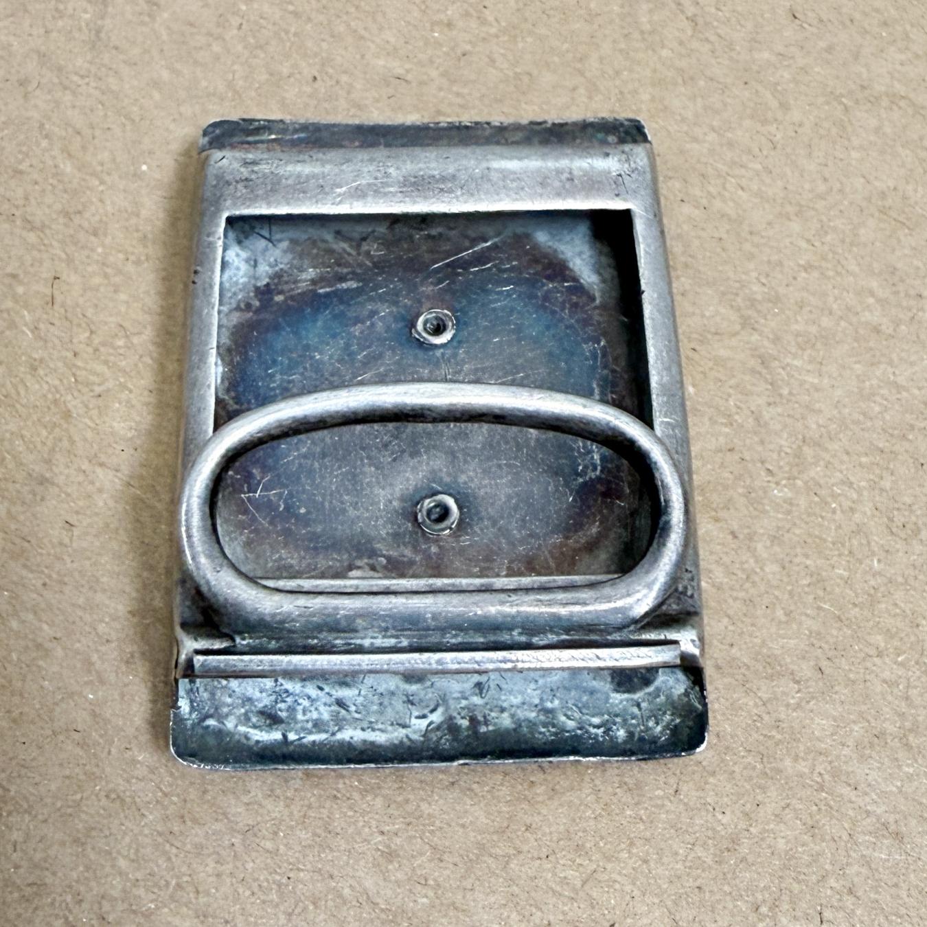 Sterling Silver Modernist Brutalist Silver Belt Buckle Style Spratling For Sale