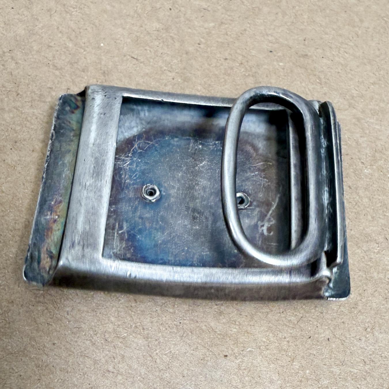 Modernist Brutalist Silver Belt Buckle Style Spratling For Sale 1