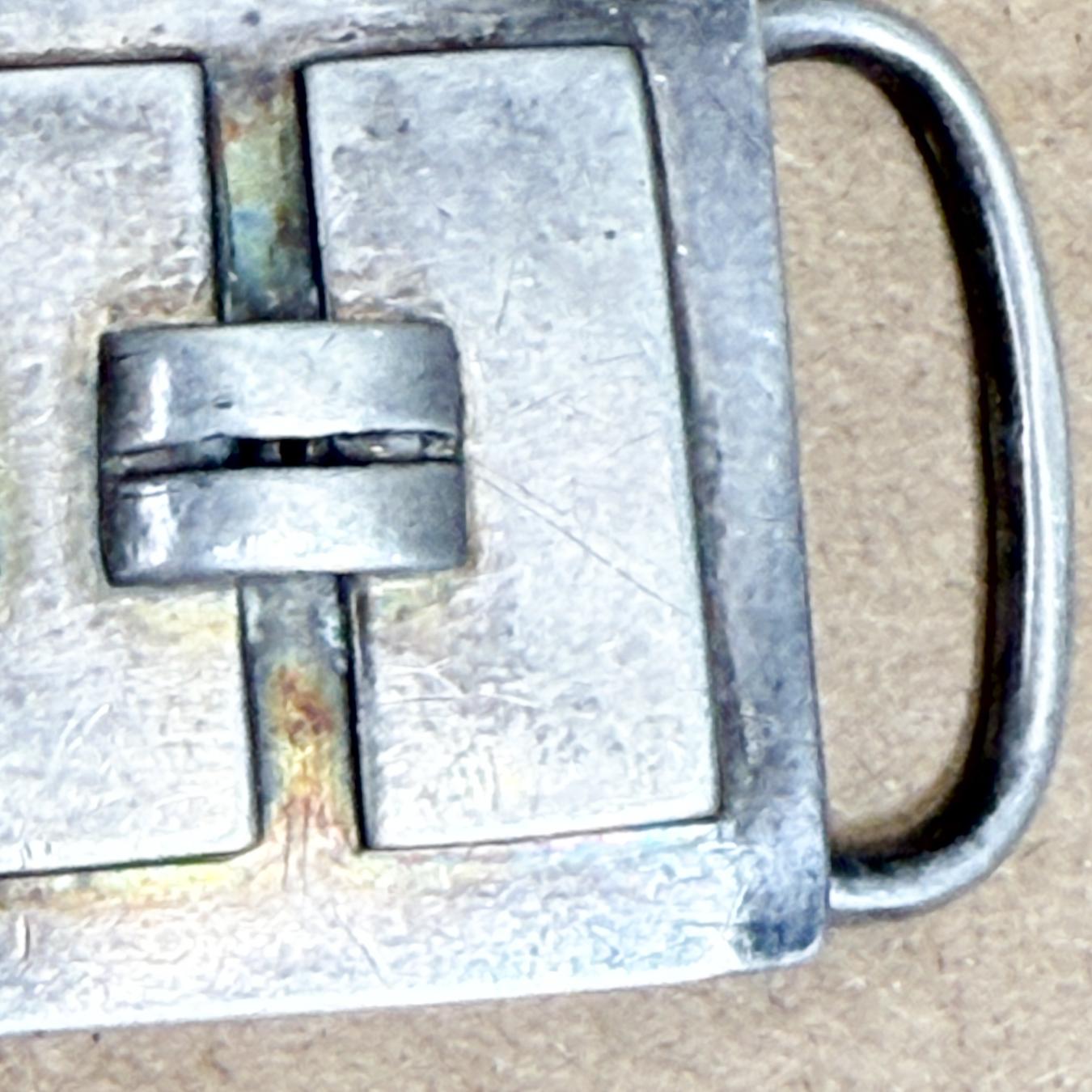 Modernist Brutalist Silver Belt Buckle Style Spratling For Sale 3