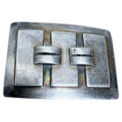 Modernist Brutalist Silver Belt Buckle Style Spratling