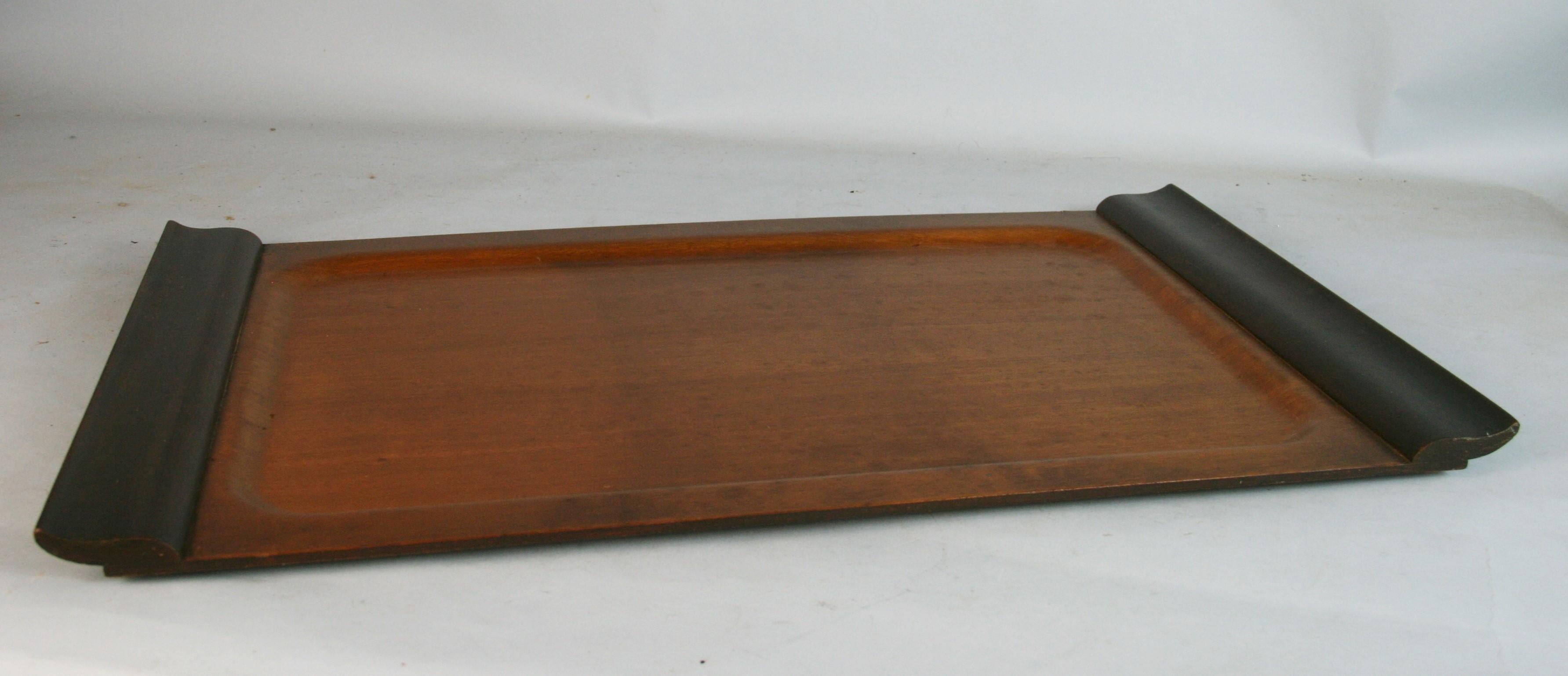 1579 Bent plywood serving tray with solid wood handles