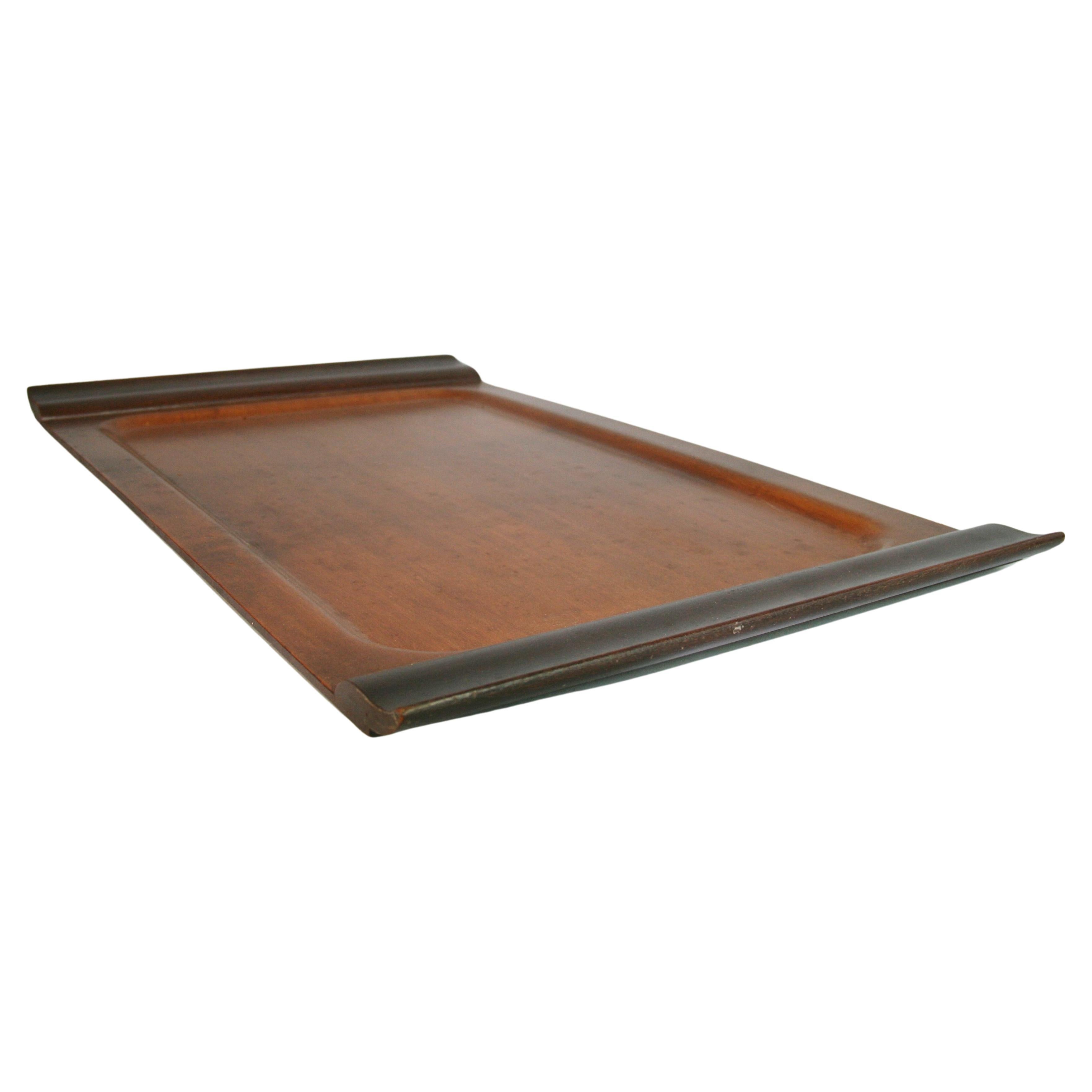 MCM Bent Plywood and Solid Wood Large Serving Tray 