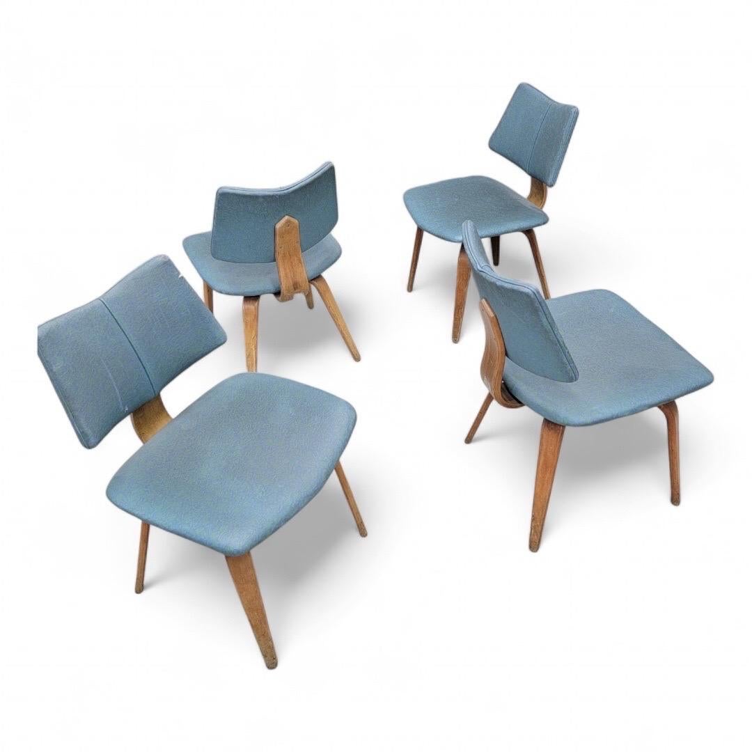 Mid-Century moderno Sedie da pranzo in legno curvato MCM di Bruno Weil per Thonet - Set di 6 in vendita