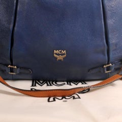 MCM Bicolor 2way Hobo 869446 Blue Leather Shoulder Bag