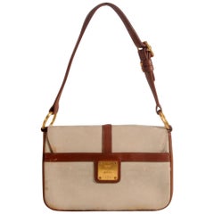 Used MCM Bicolor 869442 Brown Canvas Shoulder Bag