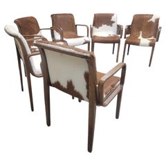 MCM Bill Stephens Walnut Cowhide Armchairs For Knoll Newly Reupholstered - 6