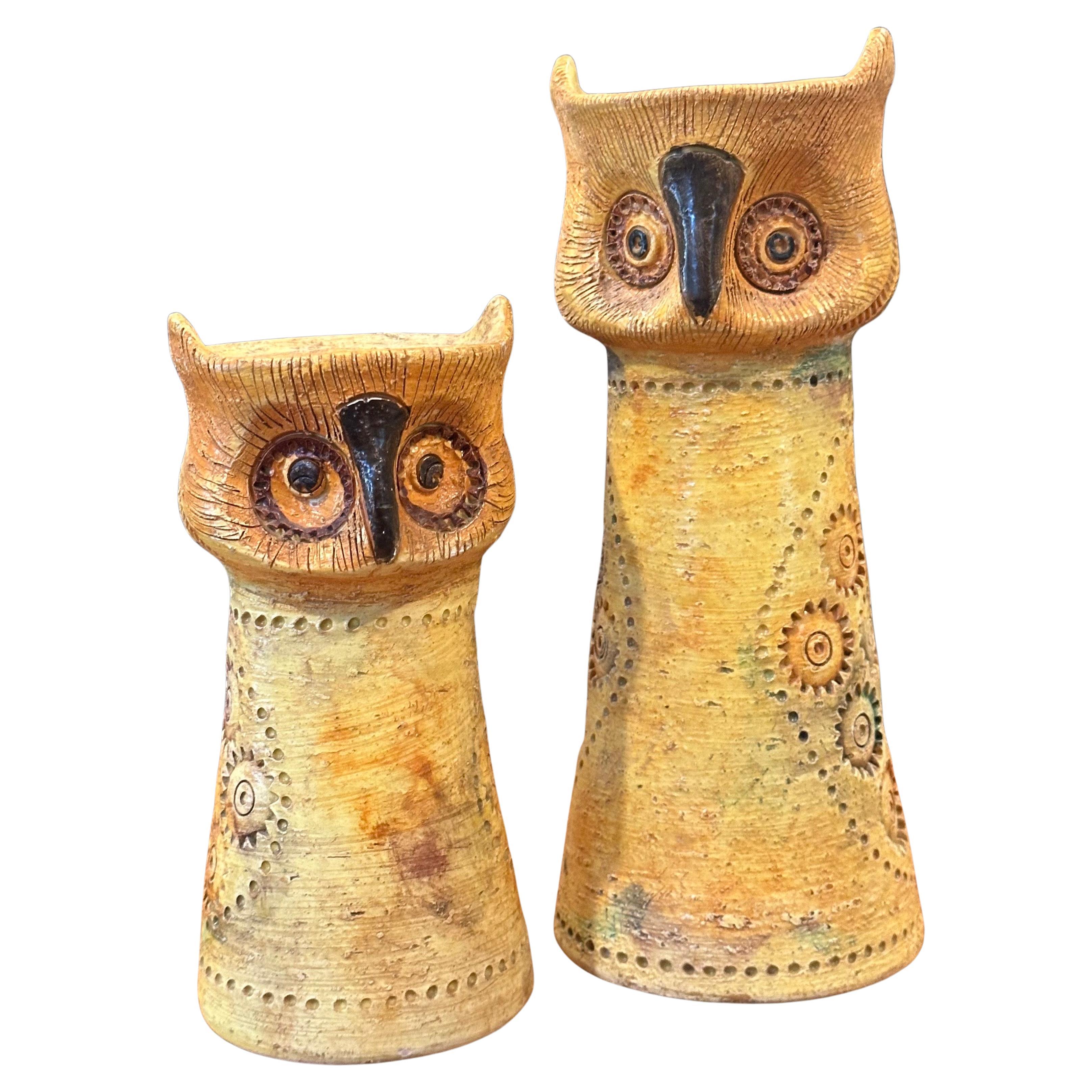 MCM Bitossi Yellow Owl Vase 
Candle Holder by Aldo Londi for Rosenthal Netter For Sale