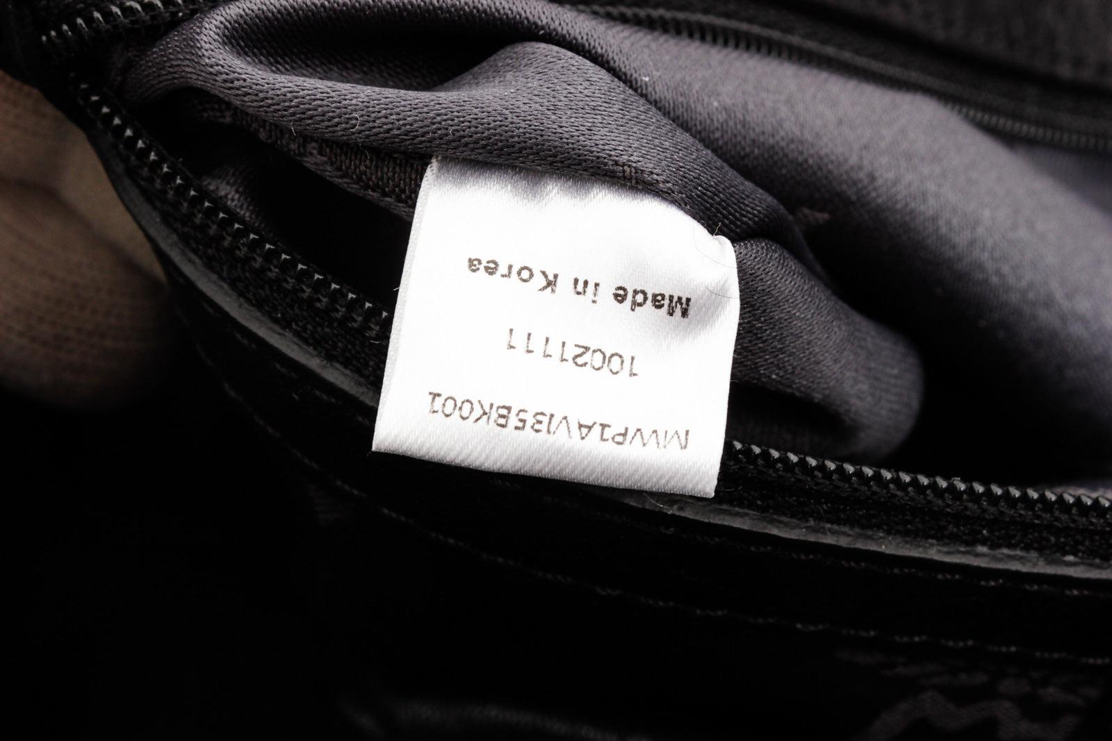 MCM Shopper Tote Bag aus schwarzem Canvas mit silberfarbener Hardware und Canvas-Futter im Angebot 2